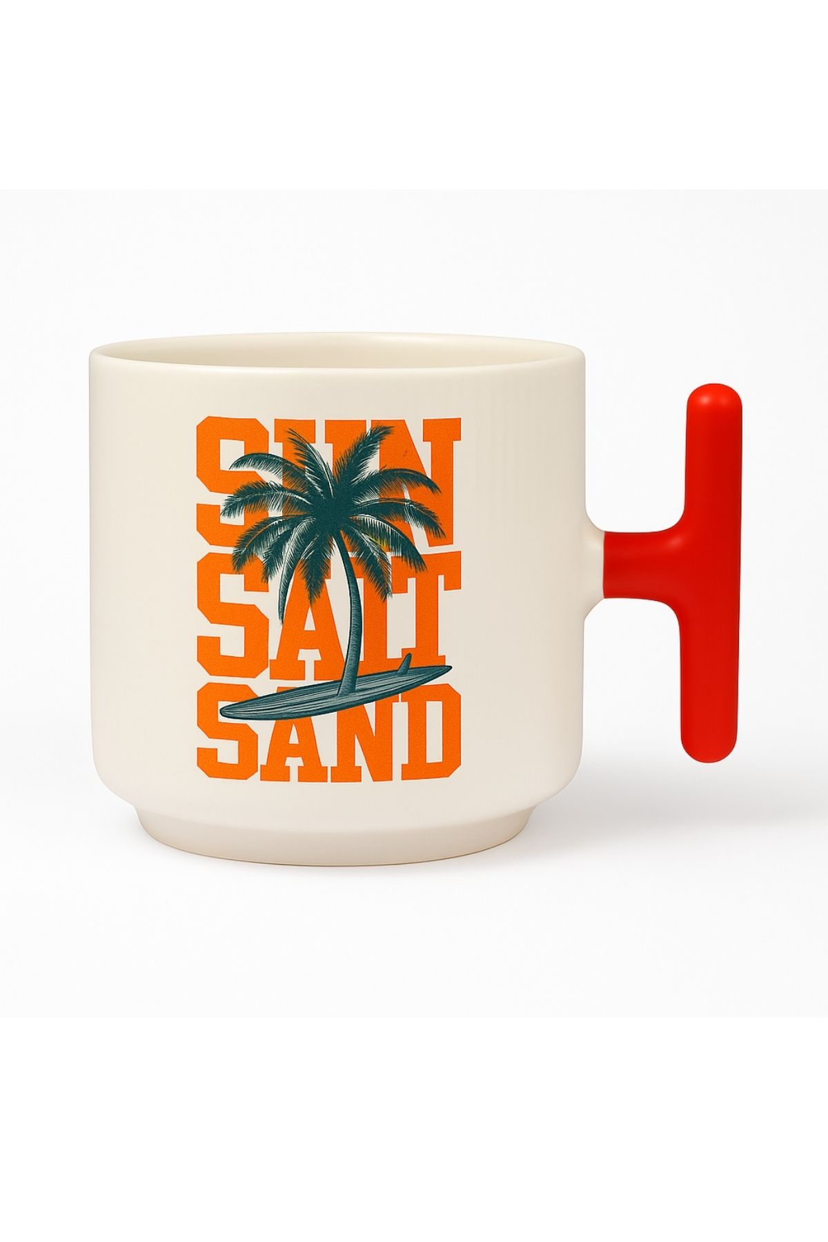GENGSİ Meturas Sun Sand (Turuncu) T Kulplu Porslen Kupa Bardak - 250 ml