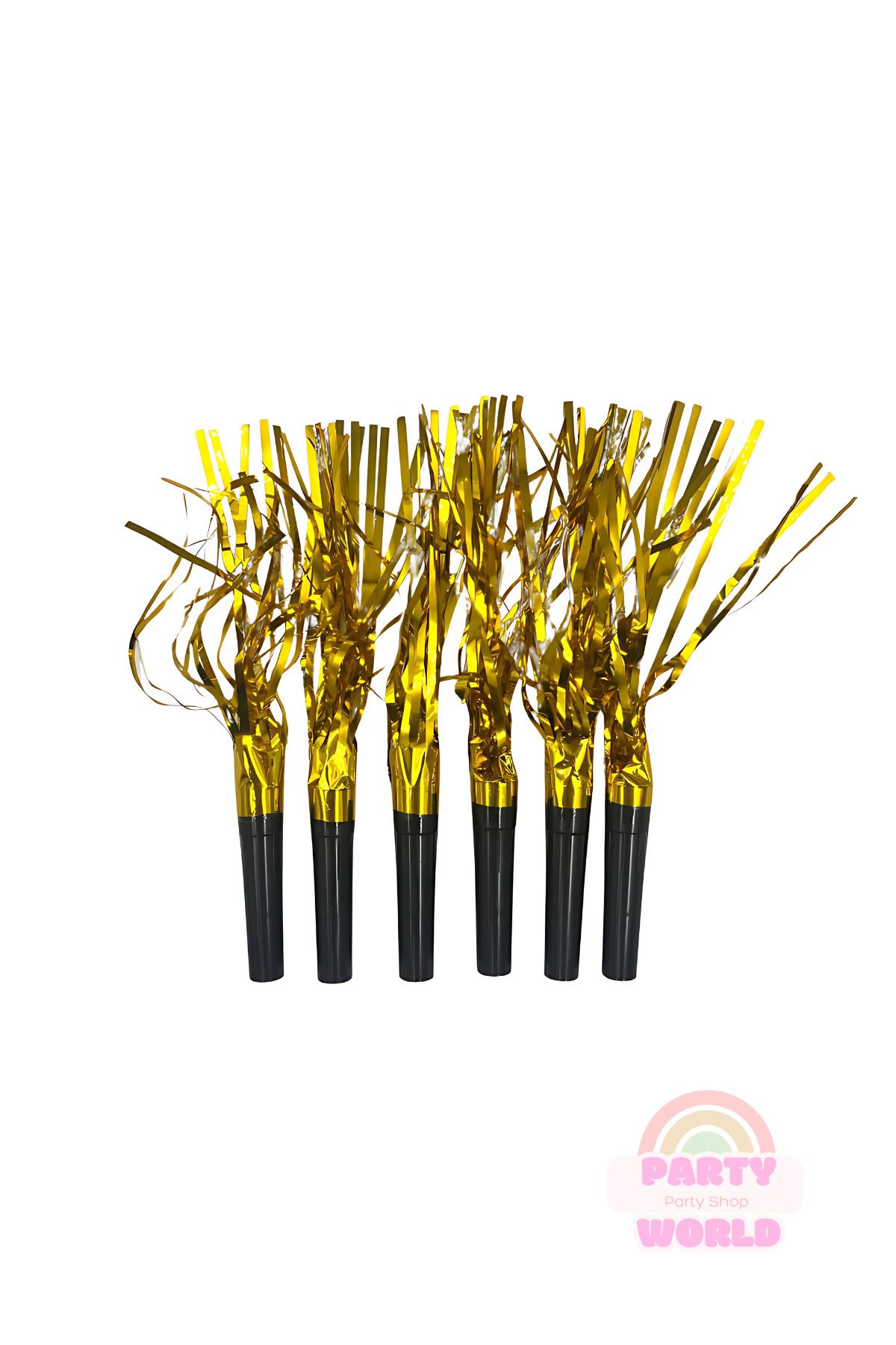 party world Yılanlı Düdük – Siyah Gold Püsküllü – 6 Parça