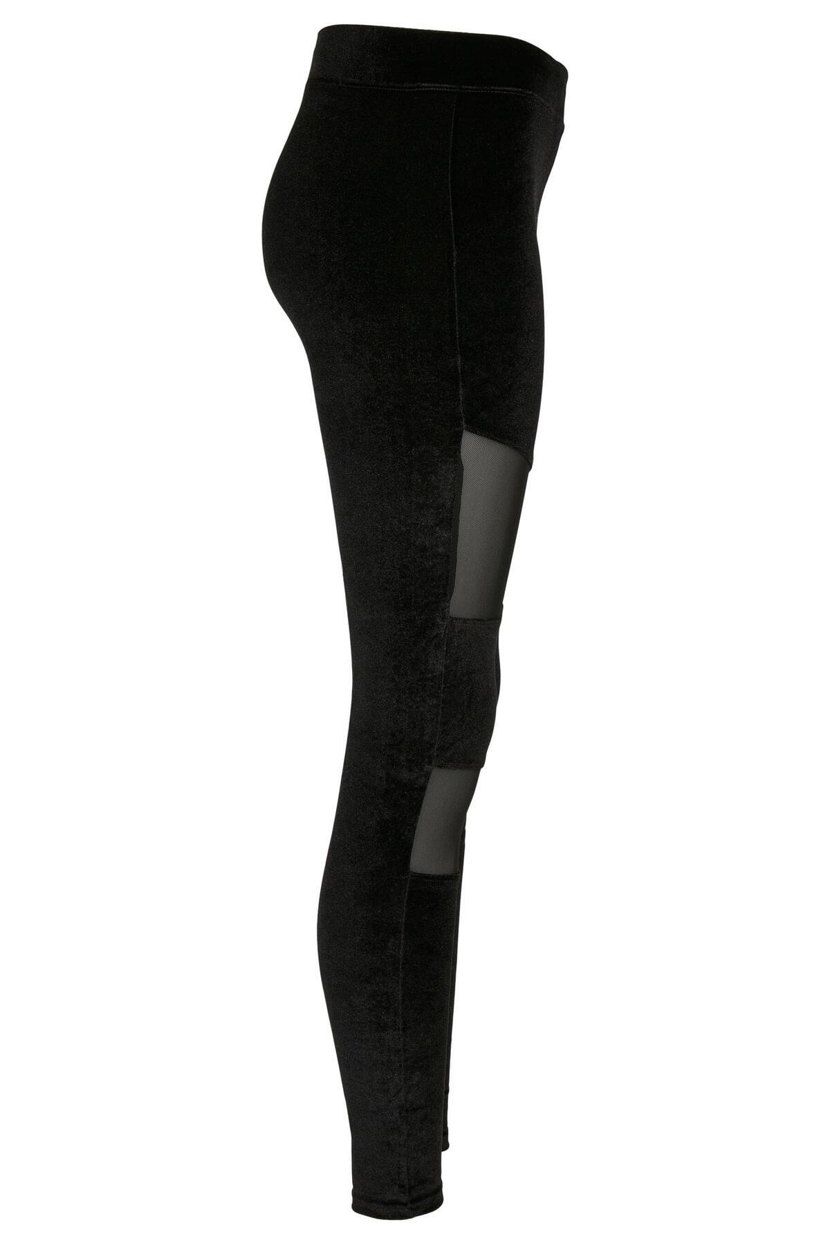 Urban Classics-Damen Ladies Velvet Tech Mesh Leggings 5