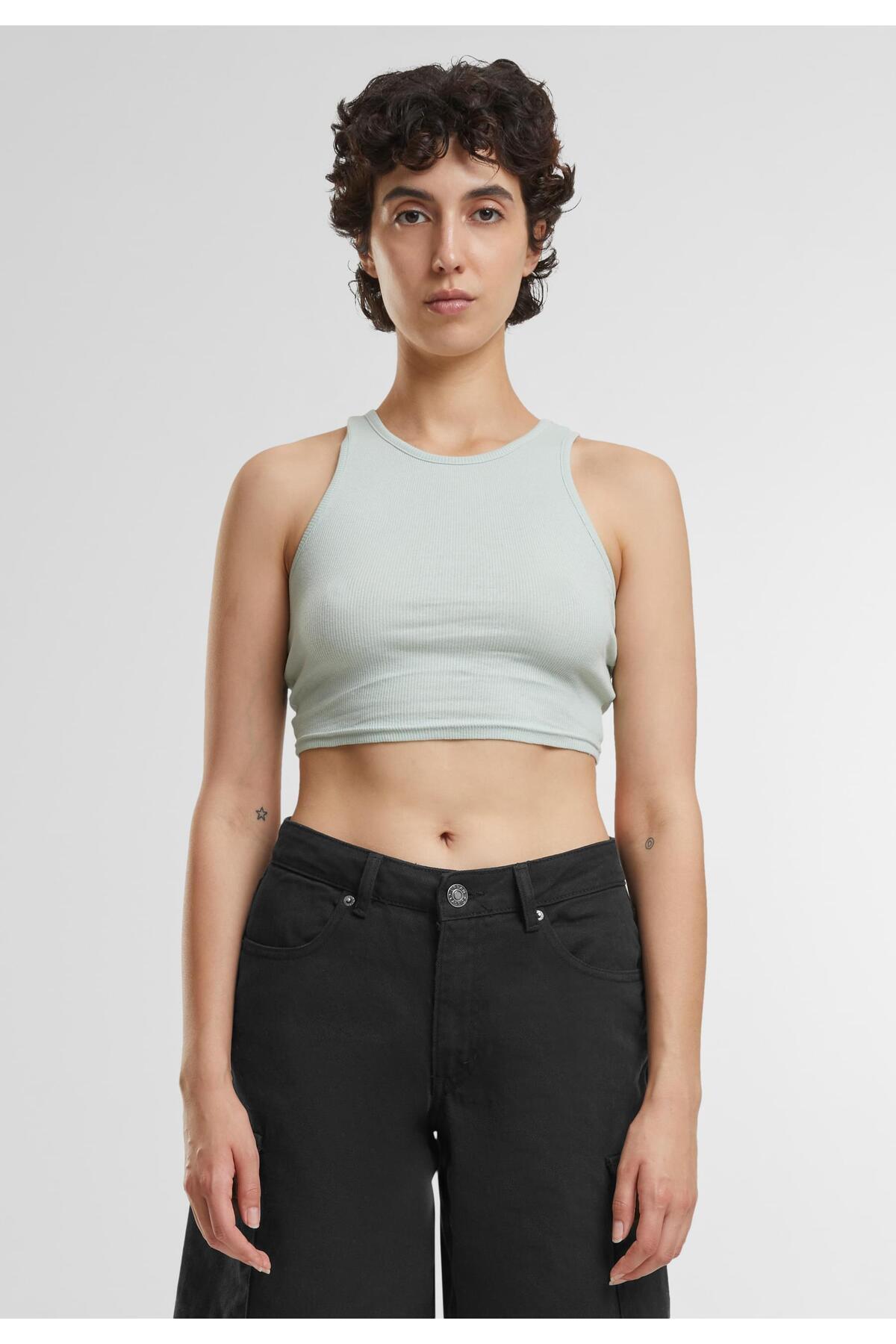 Urban Classics-Damen Ladies Cropped Rib Top 7
