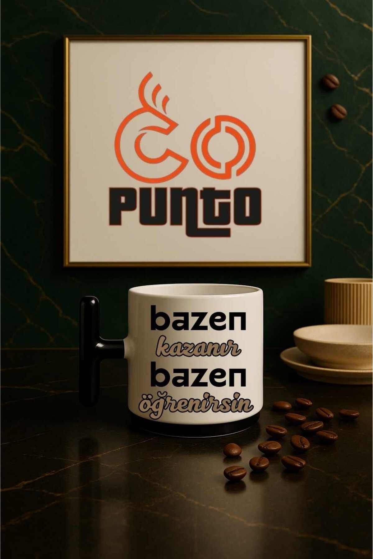 copunto Motivasyon Sözlü 150 ml T Kupa | "Bazen Kazanır Bazen Öğrenirsin" Yazılı Hediye Kupa