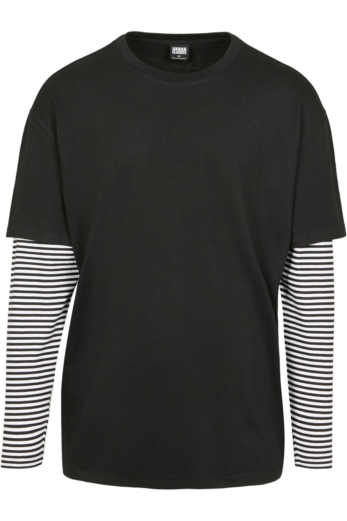 Urban Classics-Herren Oversized Double Layer Striped Ls Tee 1