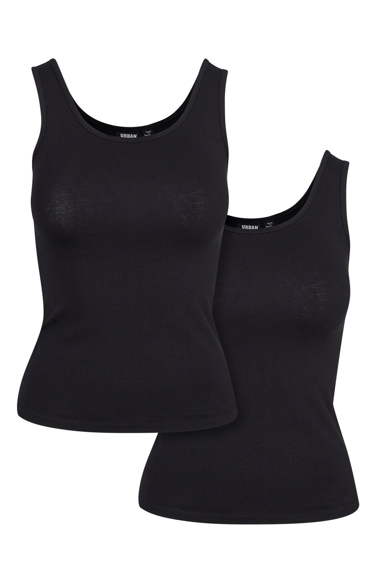 Urban Classics-Damen Ladies 2-pack Basic Stretch Top 1