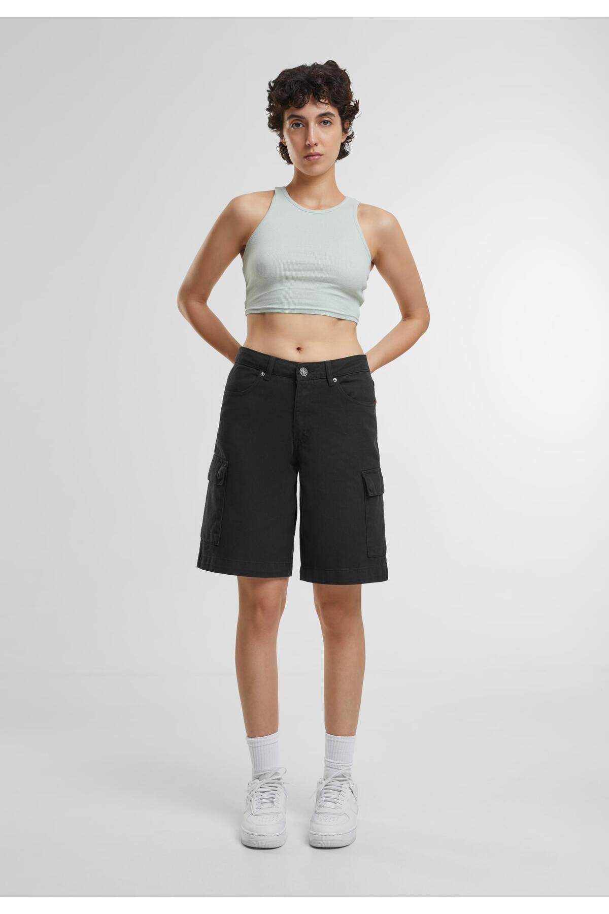 Urban Classics-Damen Ladies Cropped Rib Top 8