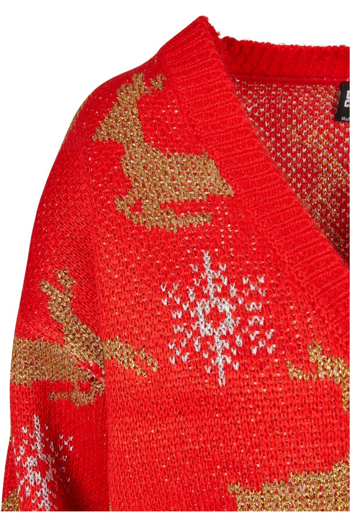 Urban Classics-Damen Ladies Short Oversized Christmas Cardigan 4