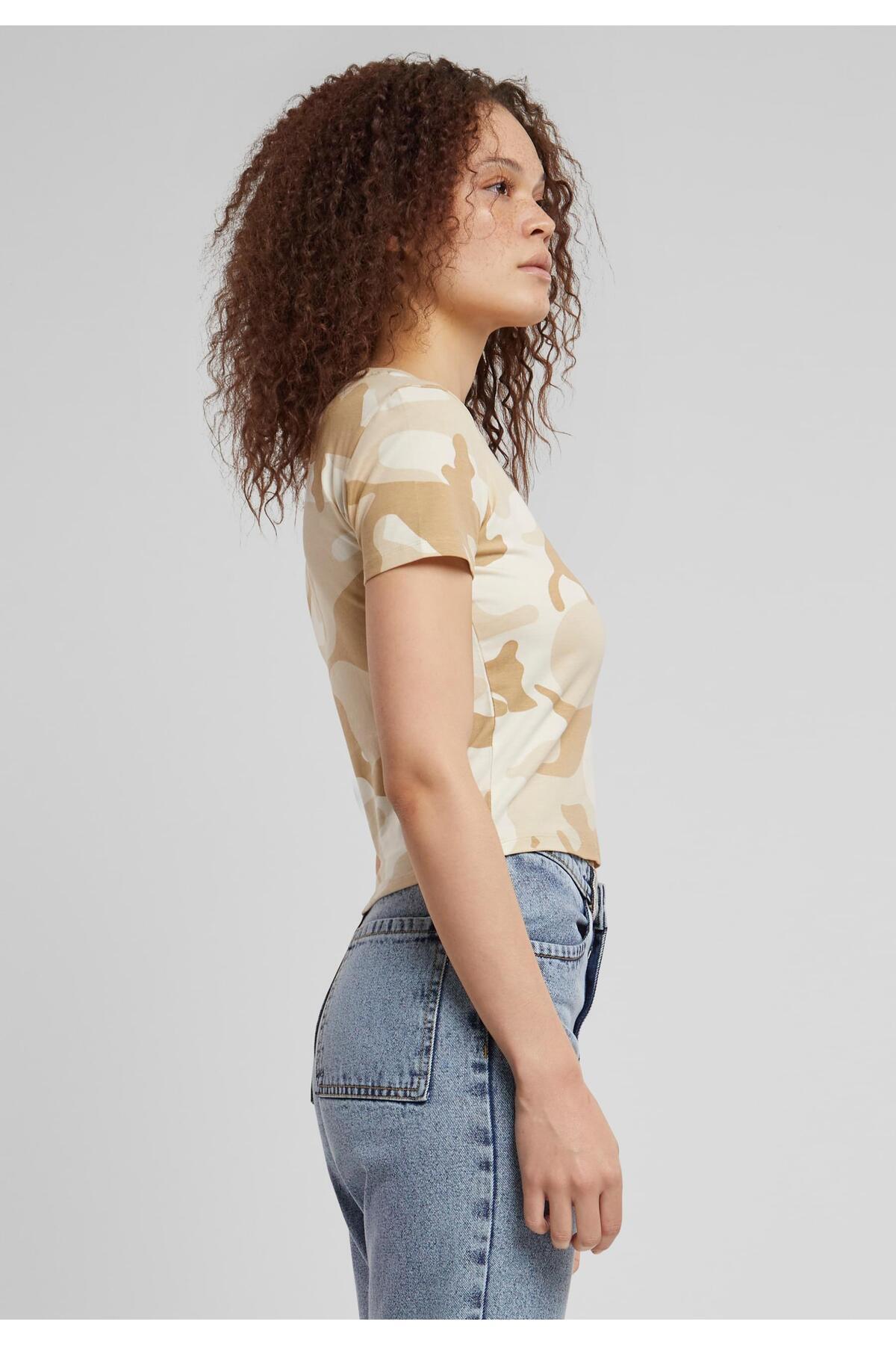 Urban Classics-Damen Ladies Cropped Camo Tee 8