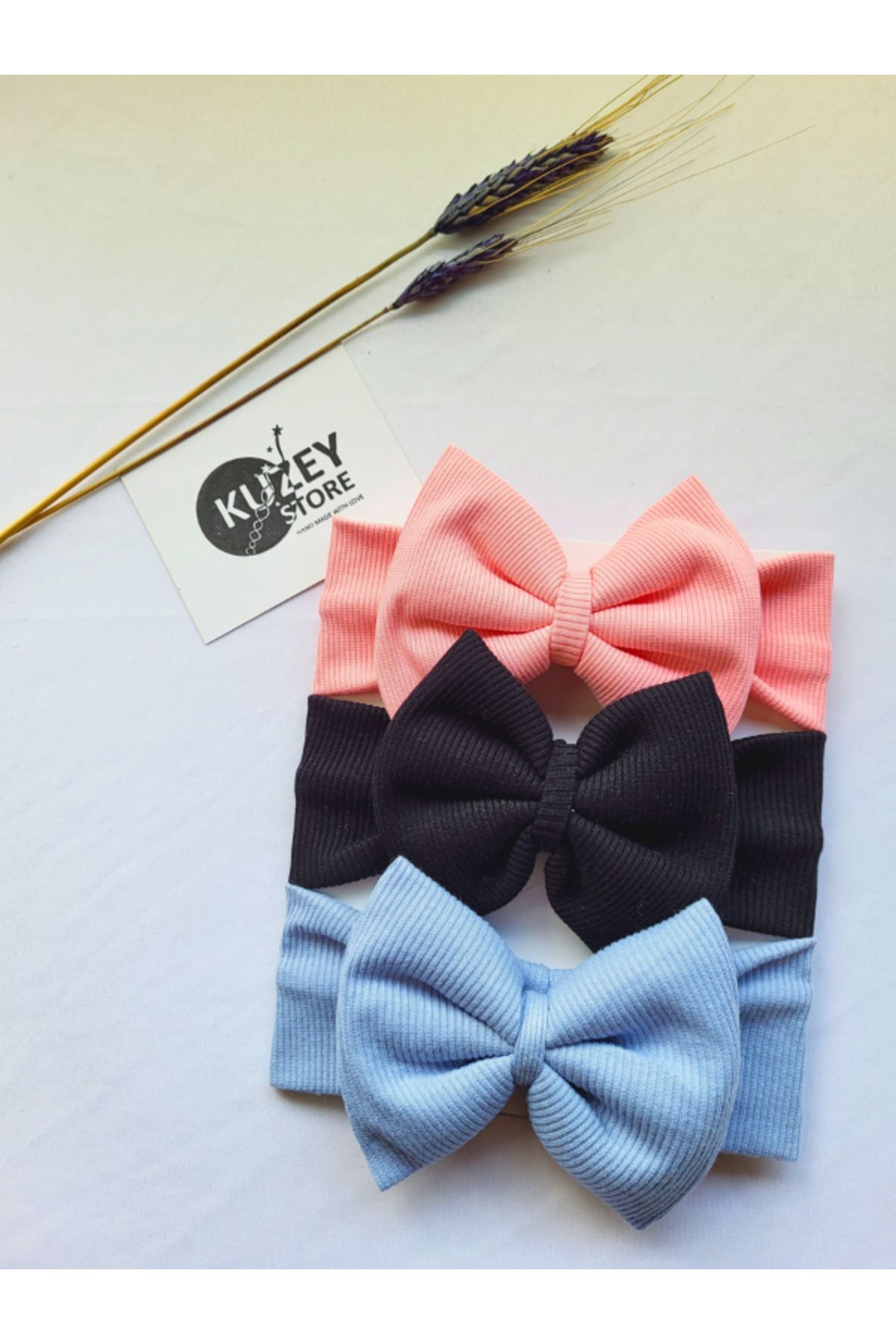 KUZEY STORE Kız Bebek 0-3 Yaş Uyumlu 3'lü Bandana Seti | Pamuklu ve Elastik