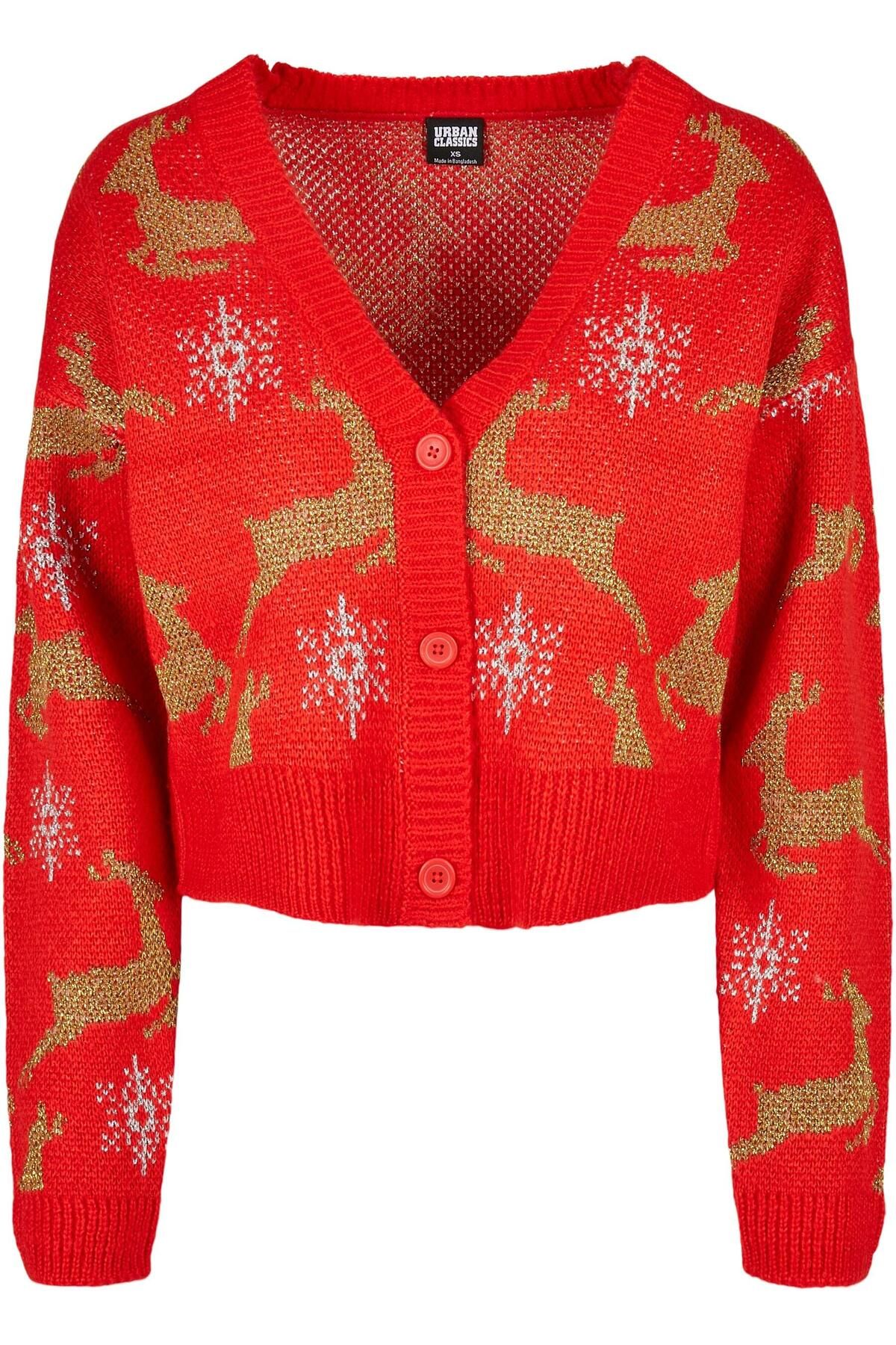 Urban Classics-Damen Ladies Short Oversized Christmas Cardigan 1