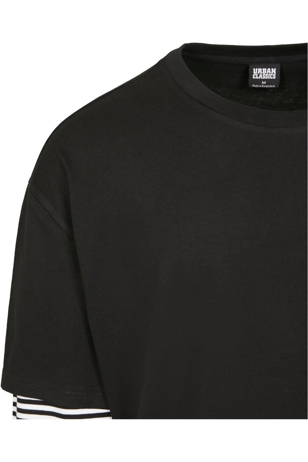 Urban Classics-Herren Oversized Double Layer Striped Ls Tee 4