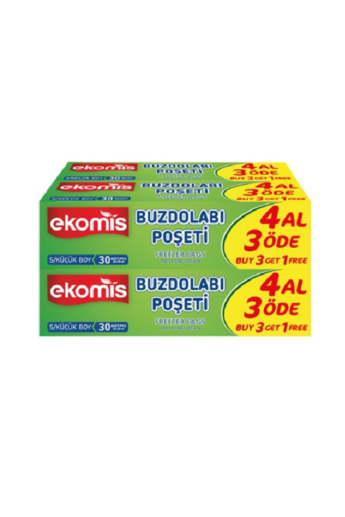 Ekomis EKOMİS BUZDOLABI POŞETİ 4 AL 3 ÖDE (20X30 CM) 30 LU 4 PAKET