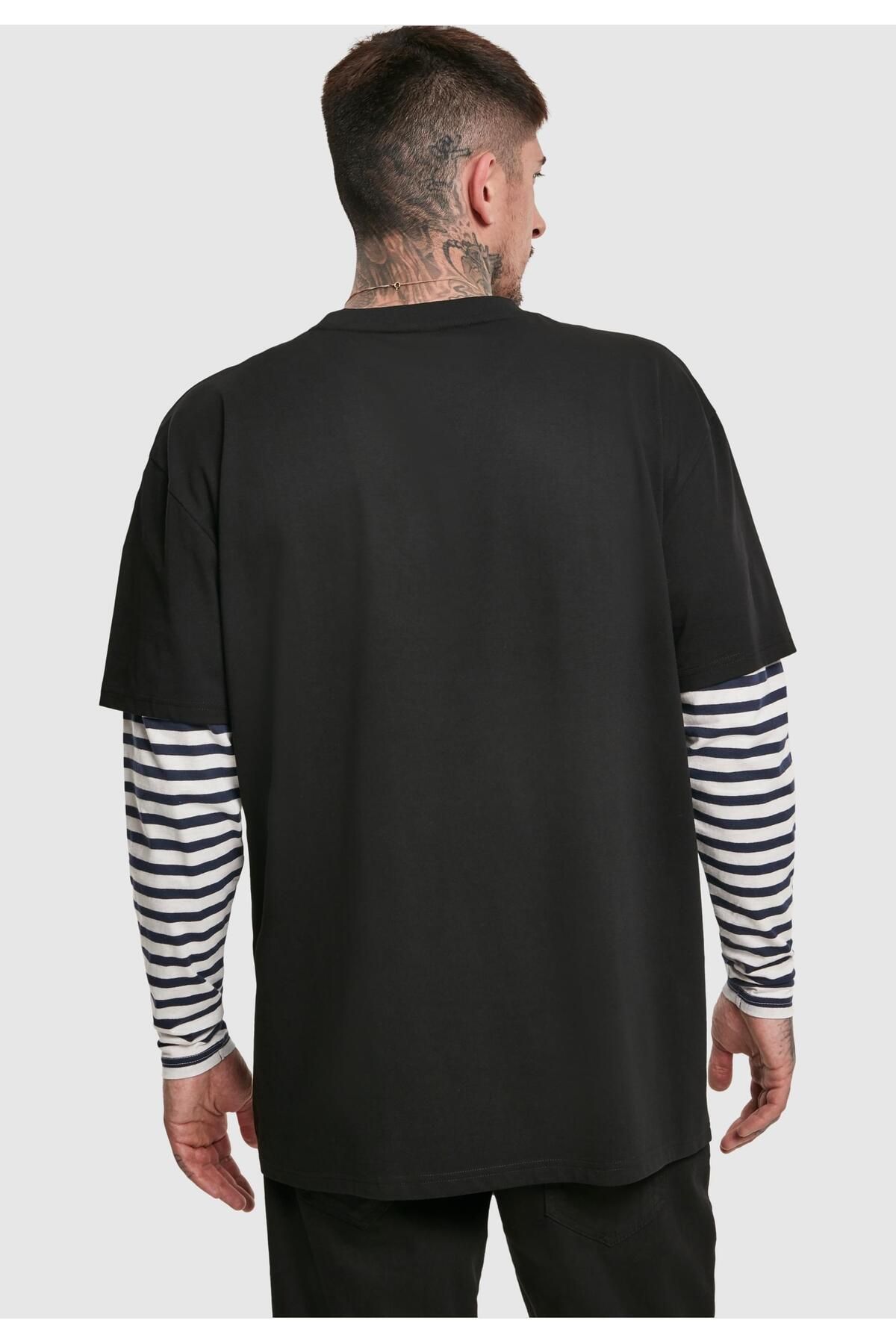Urban Classics-Herren Oversized Double Layer Striped Ls Tee 8