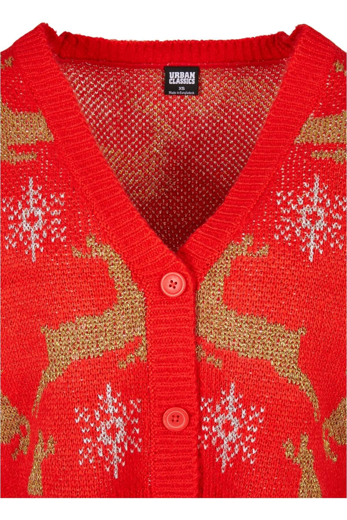 Urban Classics-Damen Ladies Short Oversized Christmas Cardigan 3