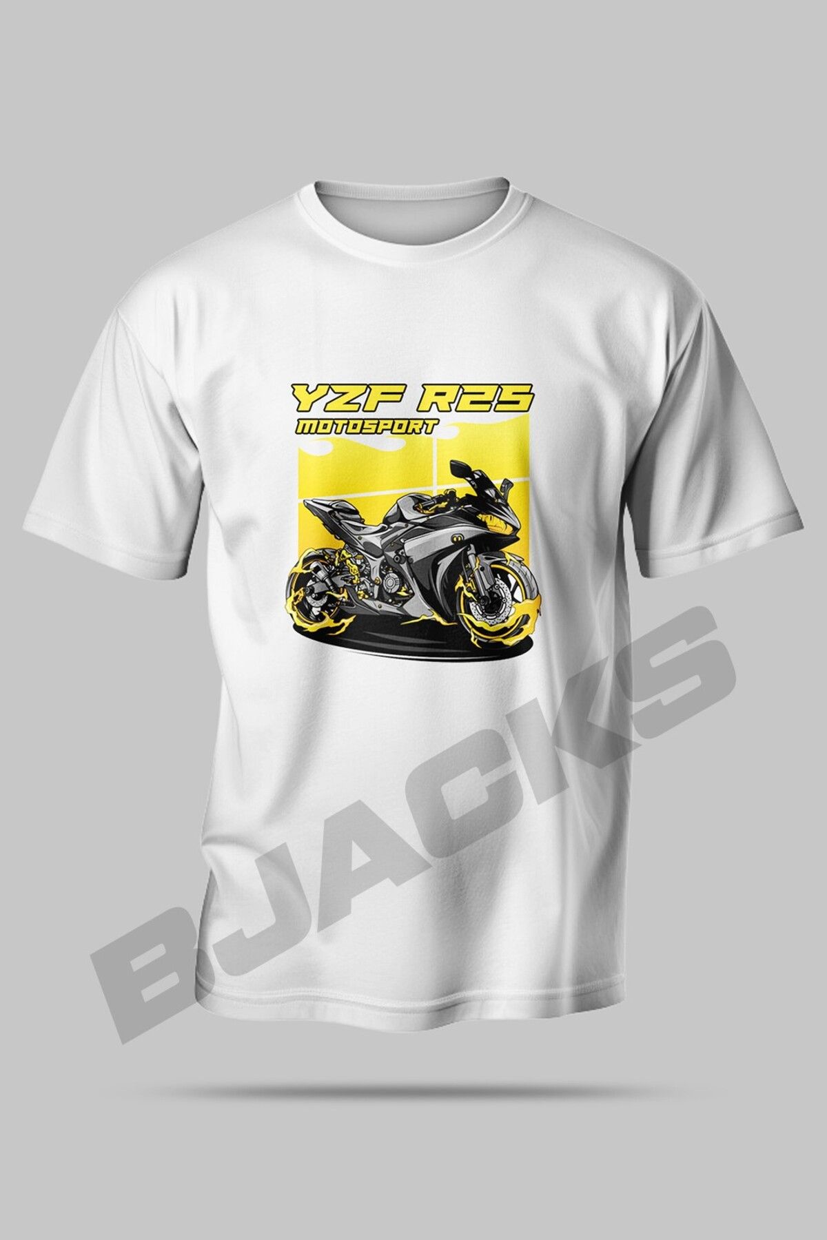BJACKS Yamaha YZF R25 Tutkunlarına Özel Hazırlanmış Ön Arka Baskılı Premium Tişört