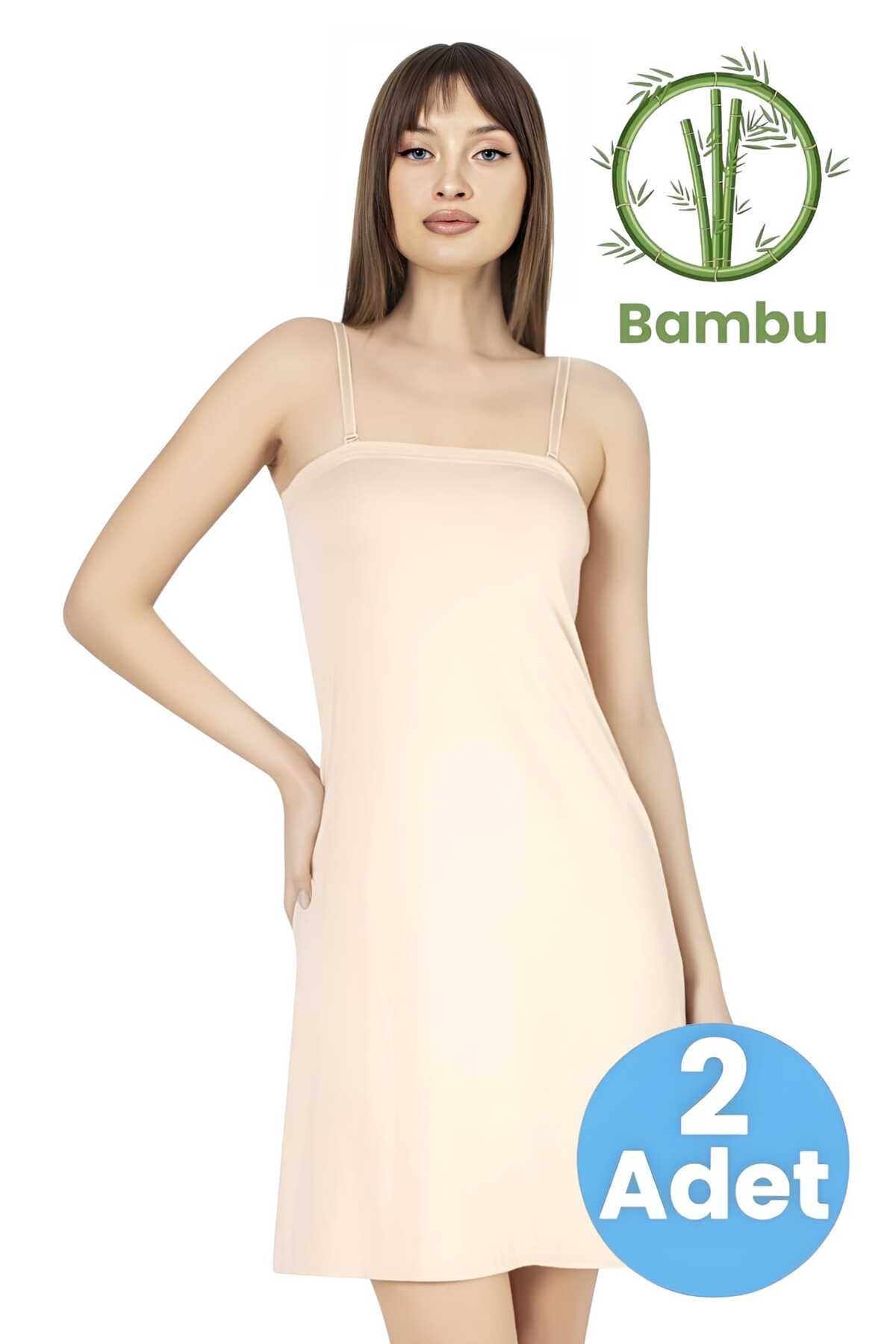 Uniquetrenders Kadın 2'li Bamboo Kombinezon Jüpon