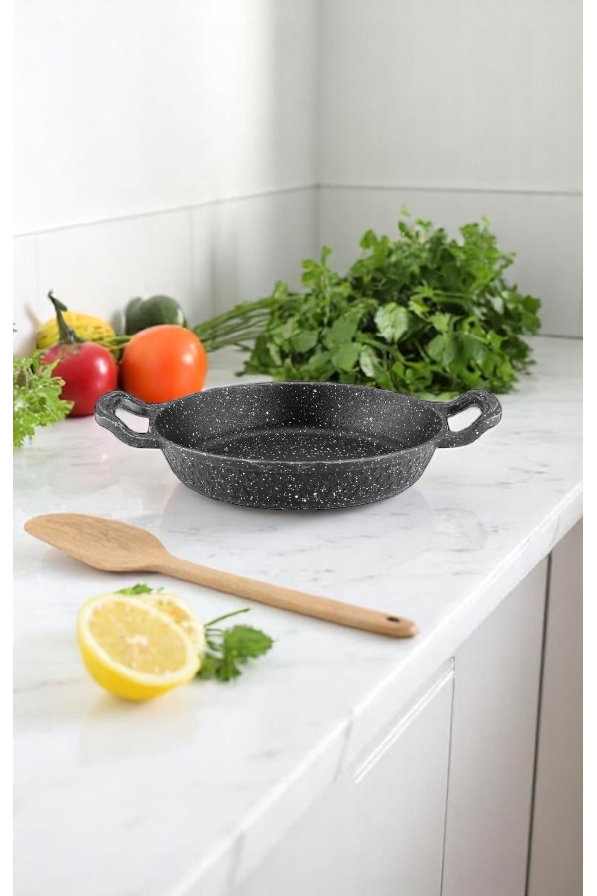 Ulutaş Ulutaş Granit Döküm Çift Kulp Tava 22 Cm