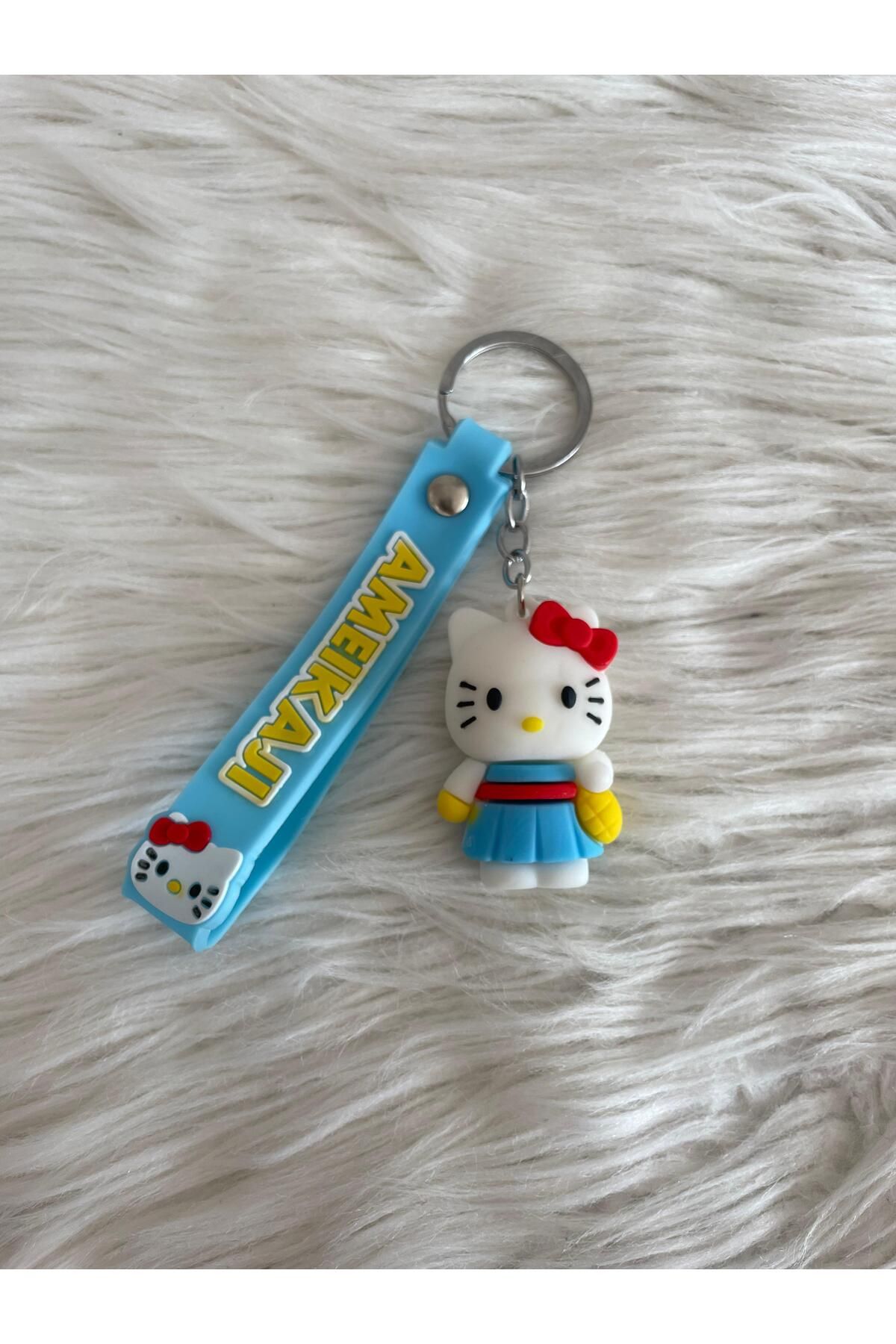 Minik Tutku Hello Kitty Sevimli 3D Silikon Anahtarlık Ve Çanta Aksesuarı