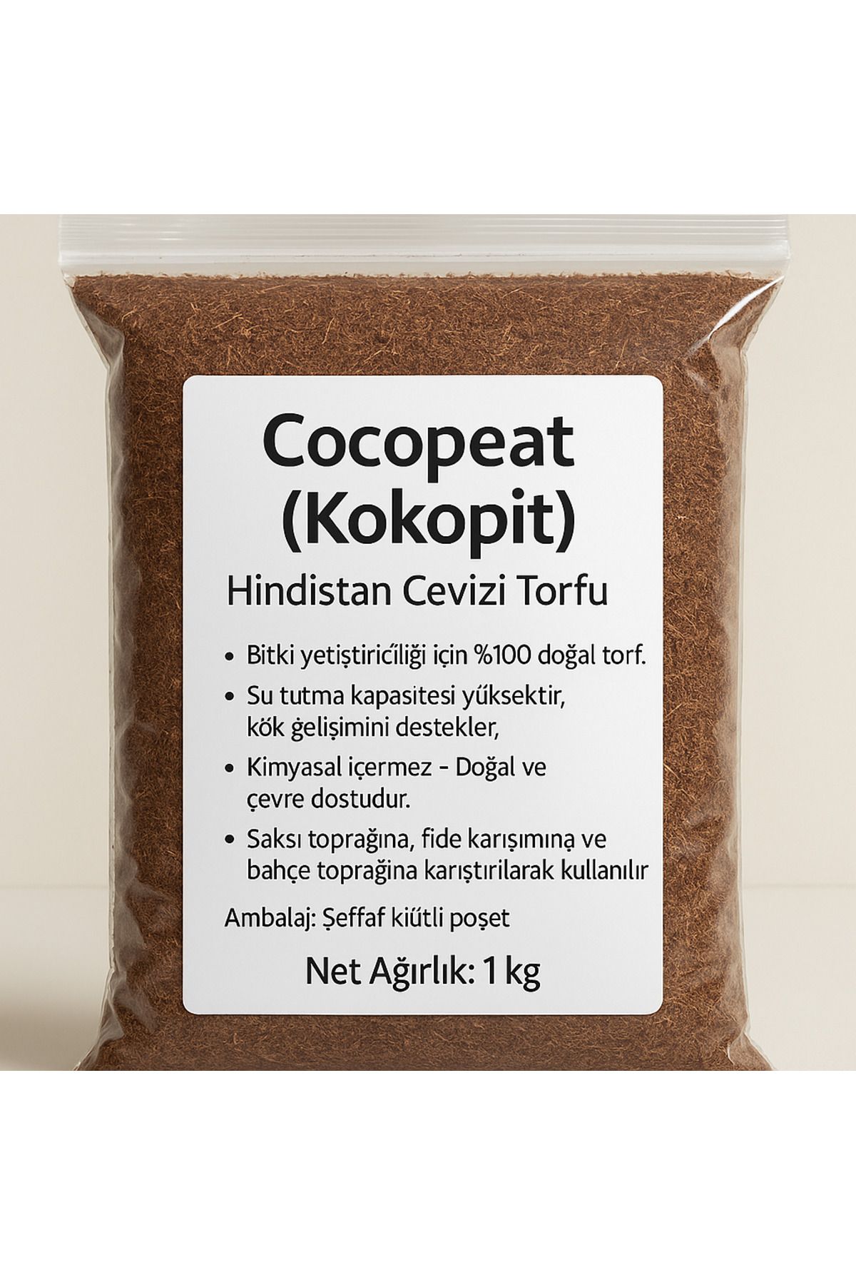 Bağ bahçe Fidan 1 kg Cocopeat (Kokopit) Torf Toprak, Hindistan cevizi torfudur.