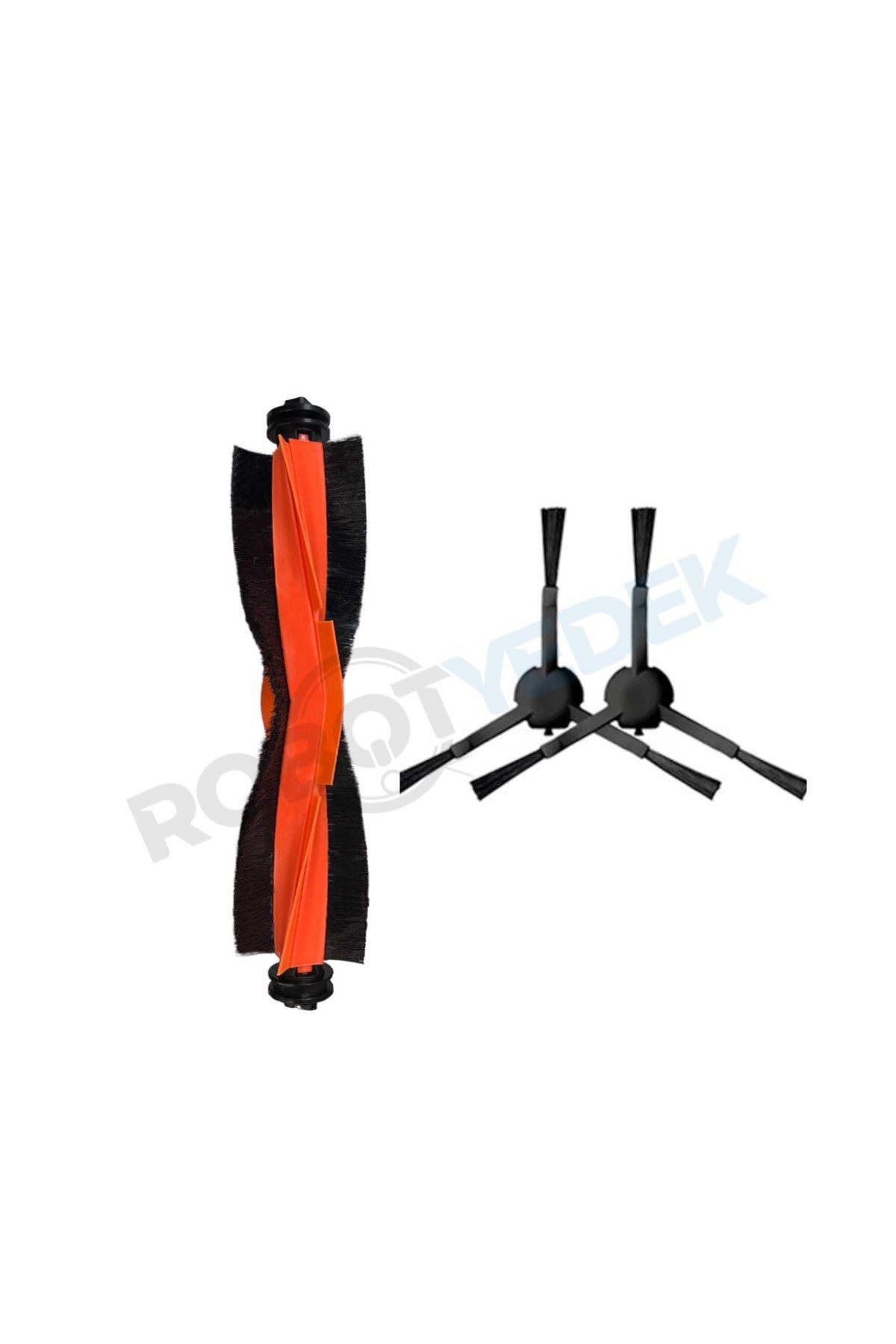 robotyedek Xiaomi X20 Max X20 Pro (PLUS DEĞİL!) Uyumlu Yedek Siyah Ana Fırça ve Yan Fırça-3 Parça