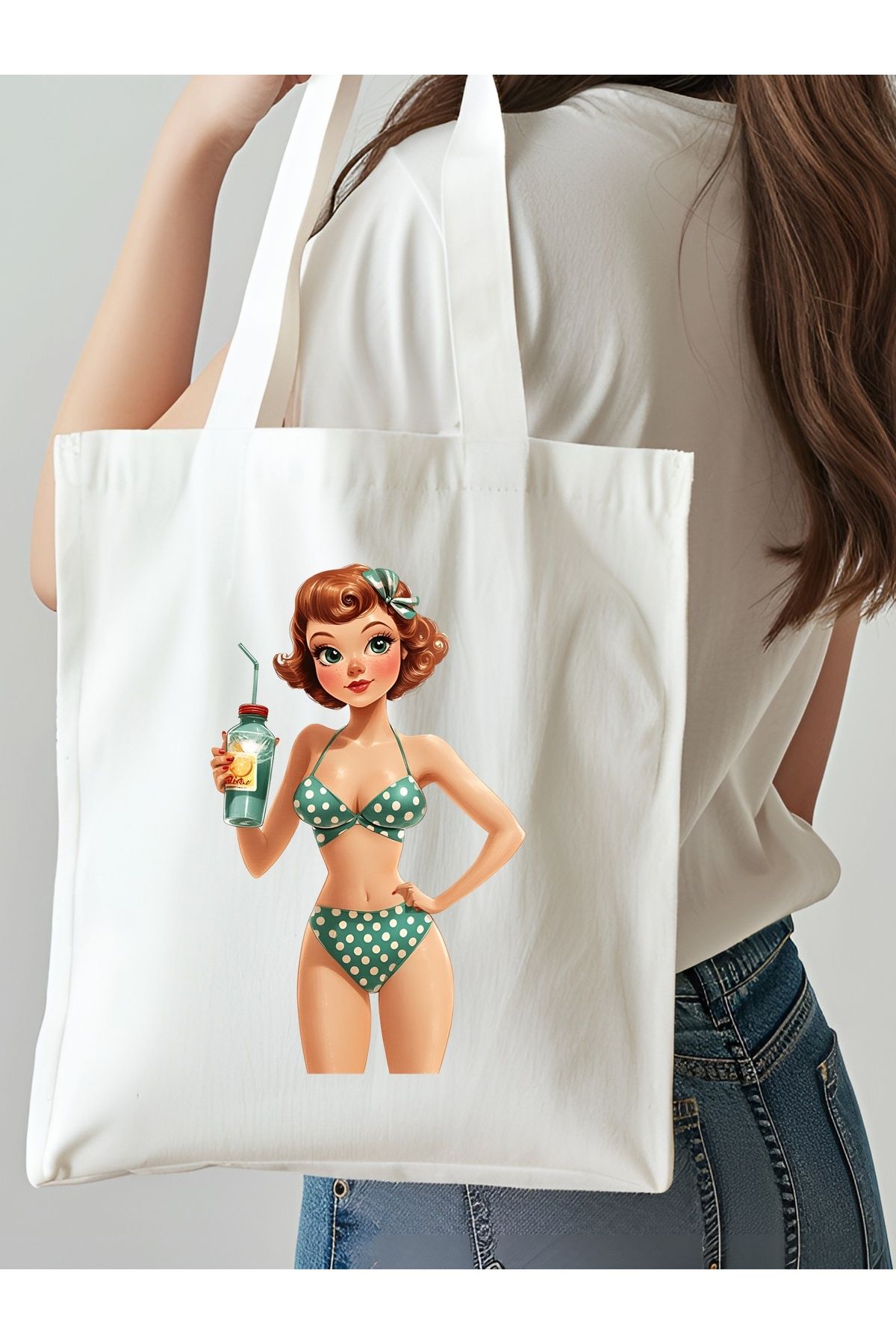 NKTCOLLECTİON Omuz Çantası, Plaj Çantası, Tote bag, Kadın Çanta, Bez Çanta, Çanta