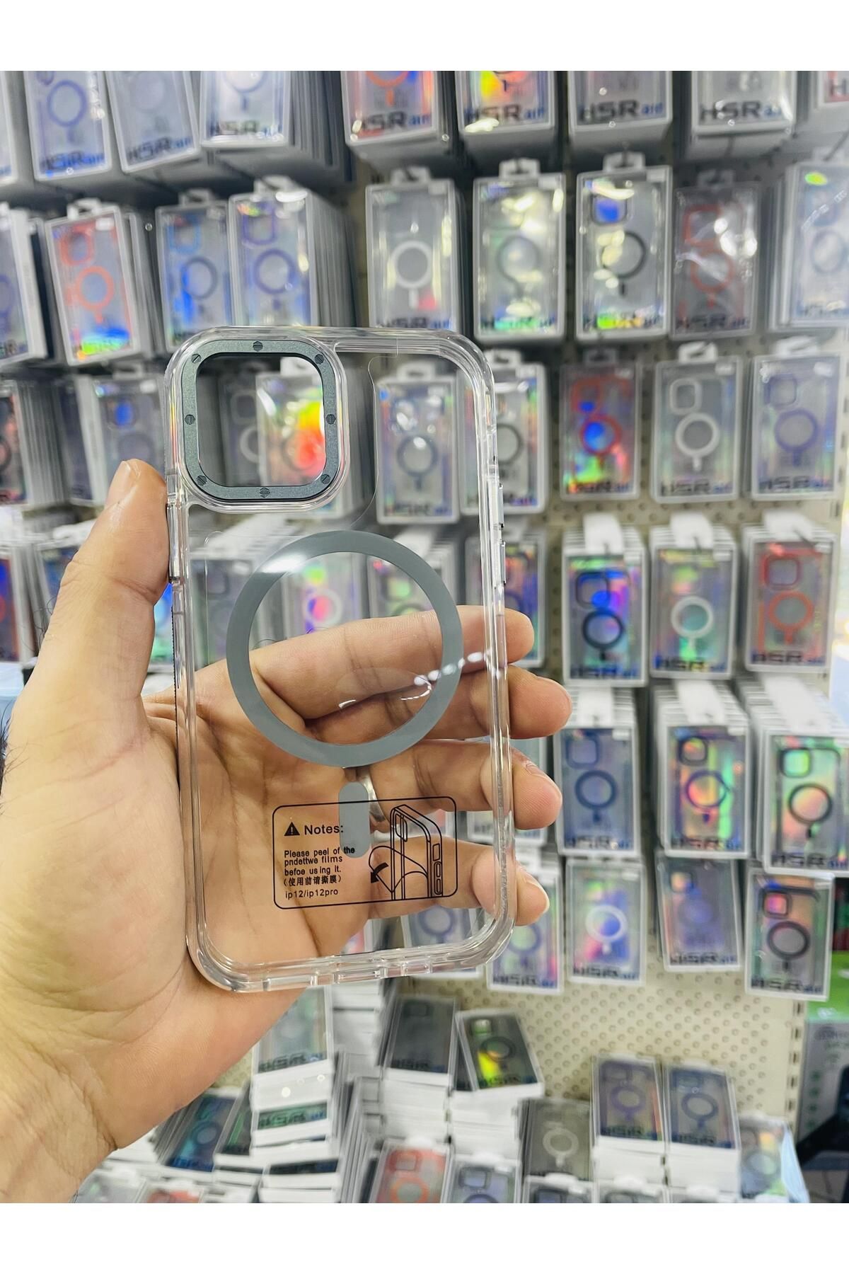TG CASE STORE İPhone 12 - 12 Pro Magsafe Sararmaz Mika Telefon Kılıfı Gri