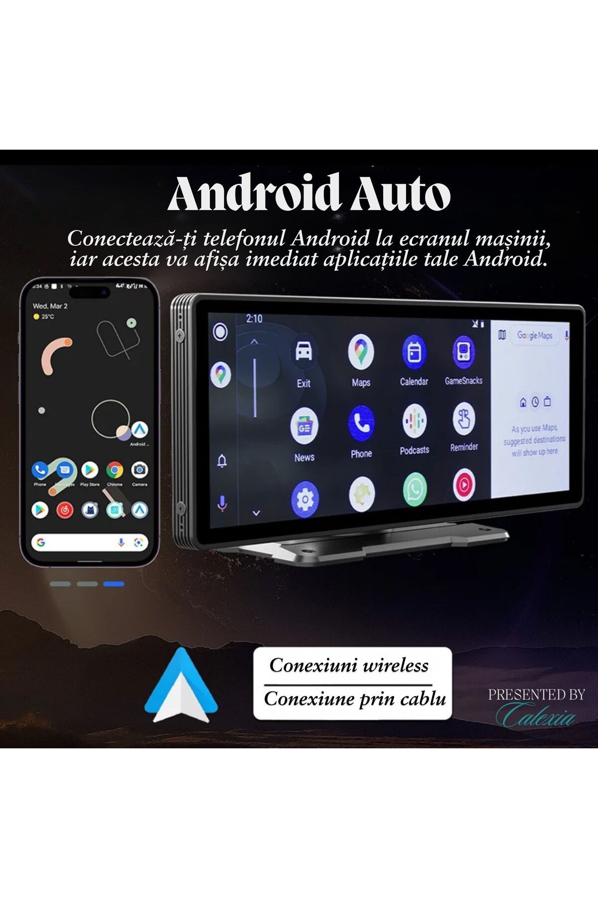 e-Wantay-Car Navigation 10.26" HD MP5, Wireless CarPlay & Android Auto, Bluetooth, Screen Mirroring, Black 4