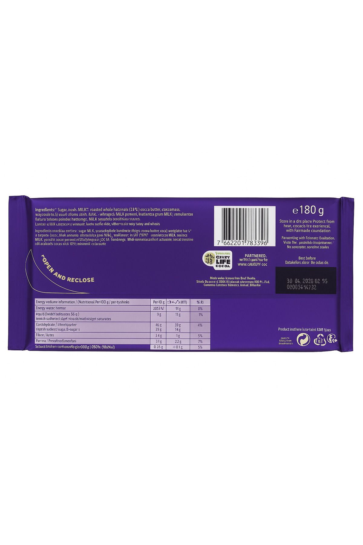 Cadbury Diary Milk Whole Nut 180g