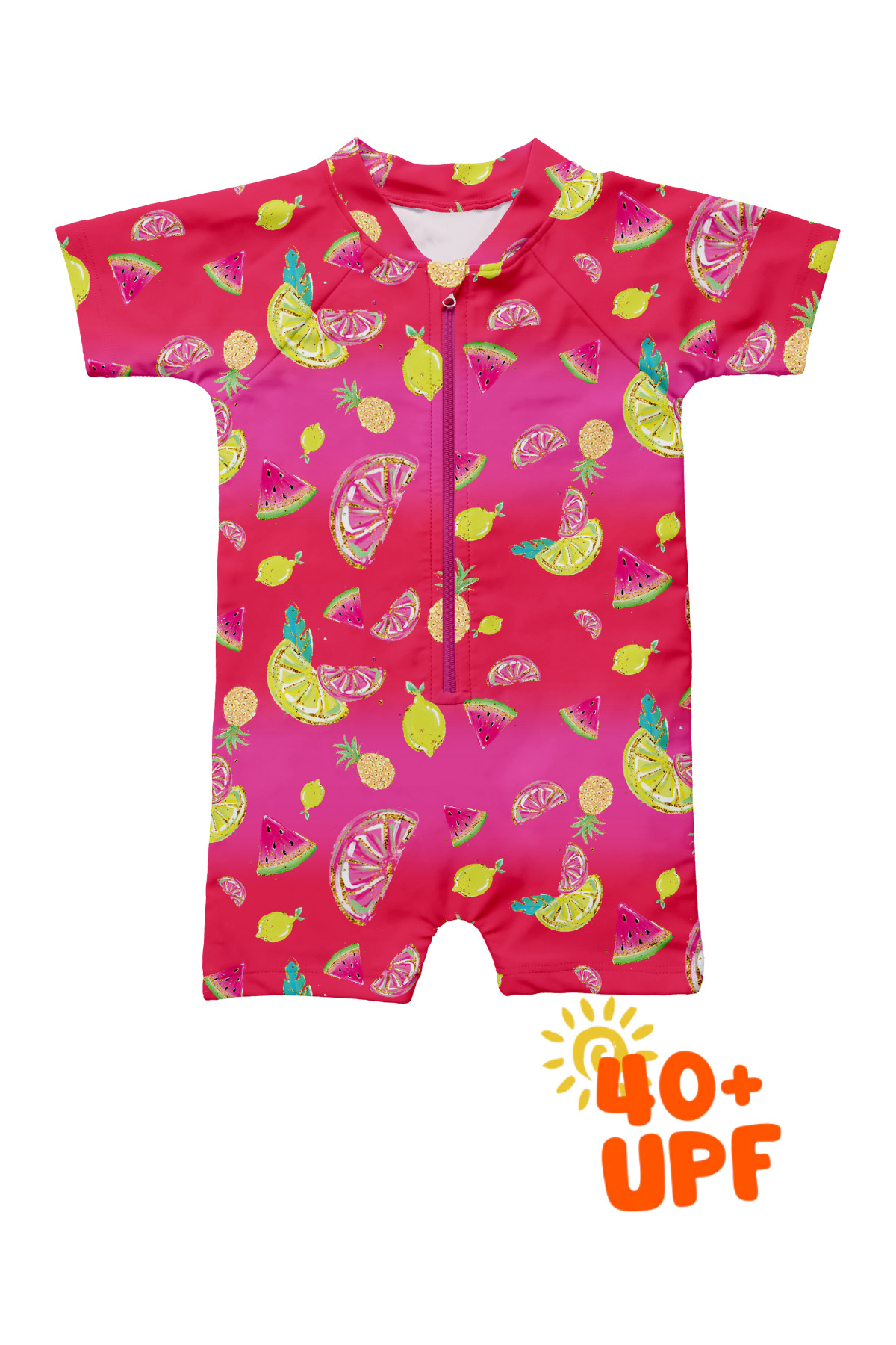 Lime Romper Rashguard Upf 40 Shielded Baby Swimwear