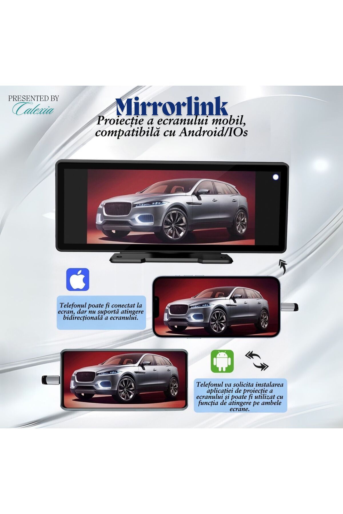 e-Wantay-Car Navigation 10.26" HD MP5, Wireless CarPlay & Android Auto, Bluetooth, Screen Mirroring, Black 5