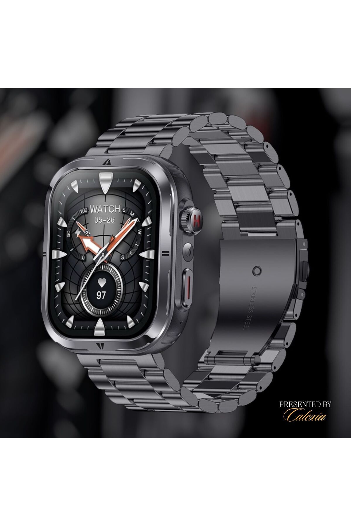 e-Wantay-Smartwatch MK86, IP68, 2.01" Screen, BT Call, AI Assistant, 2 Bracelets, Health Monitoring, Black 4