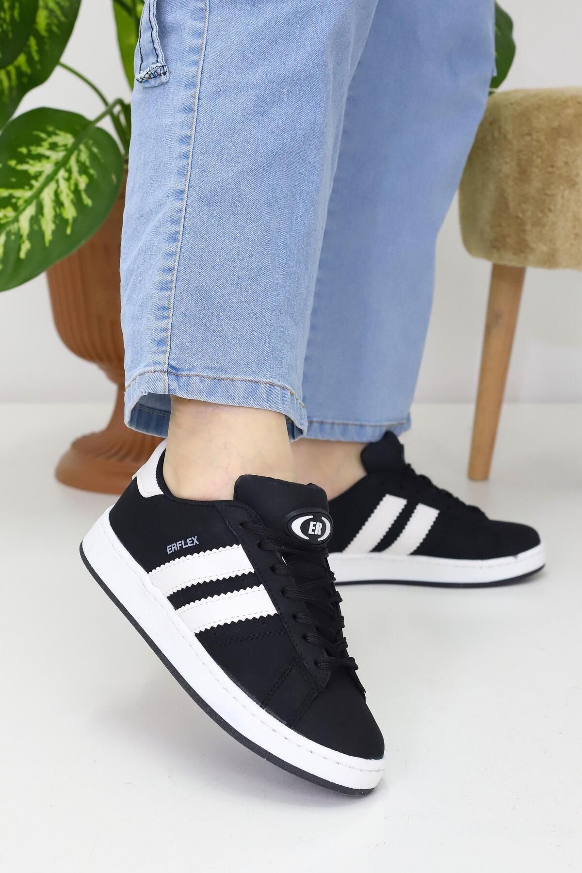 erfleks ER 00S BLACK WHITE KAYDIRMAZ TABAN GÜNLÜK SPOR AYAKKABI SNEAKER