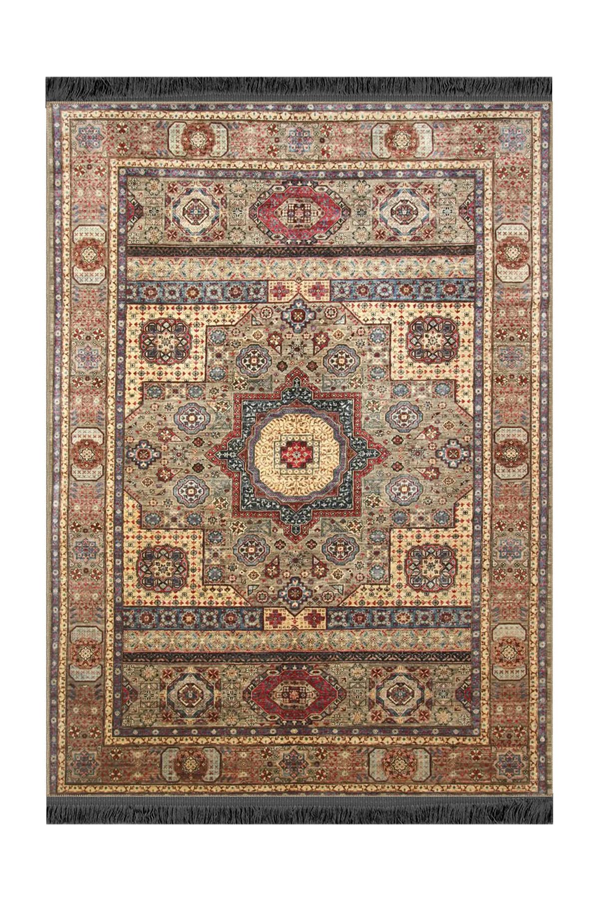 Rugs Modern Halı Memlük Koleksiyonu Bej Tonlarda Geleneksel Motifler Desenli Dokuma Taban Dekoratif Halı memlük39