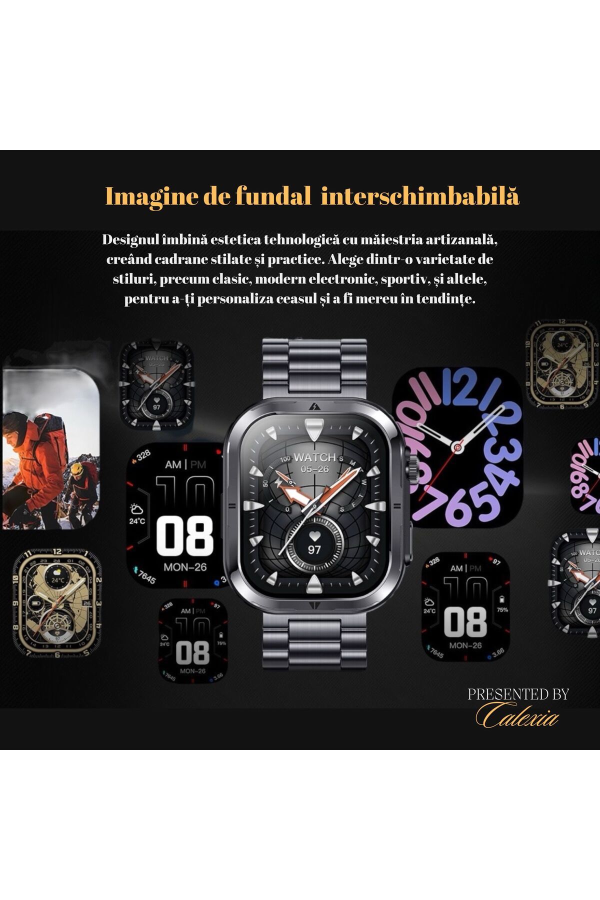 e-Wantay-Smartwatch MK86, IP68, 2.01" Screen, BT Call, AI Assistant, 2 Bracelets, Health Monitoring, Black 8