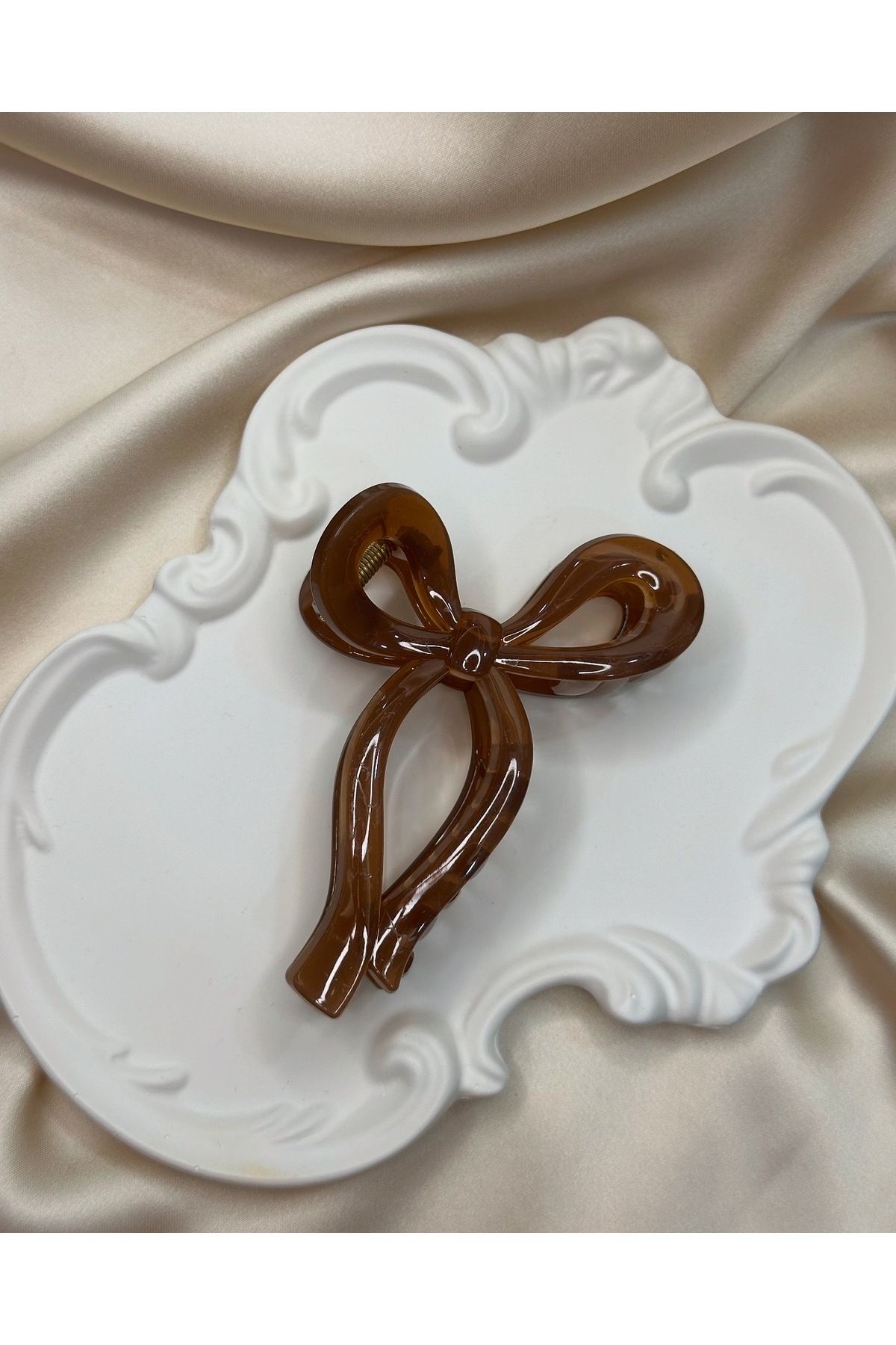 asal jewelry Kahverengi Kıskaçlı Fiyonk Toka