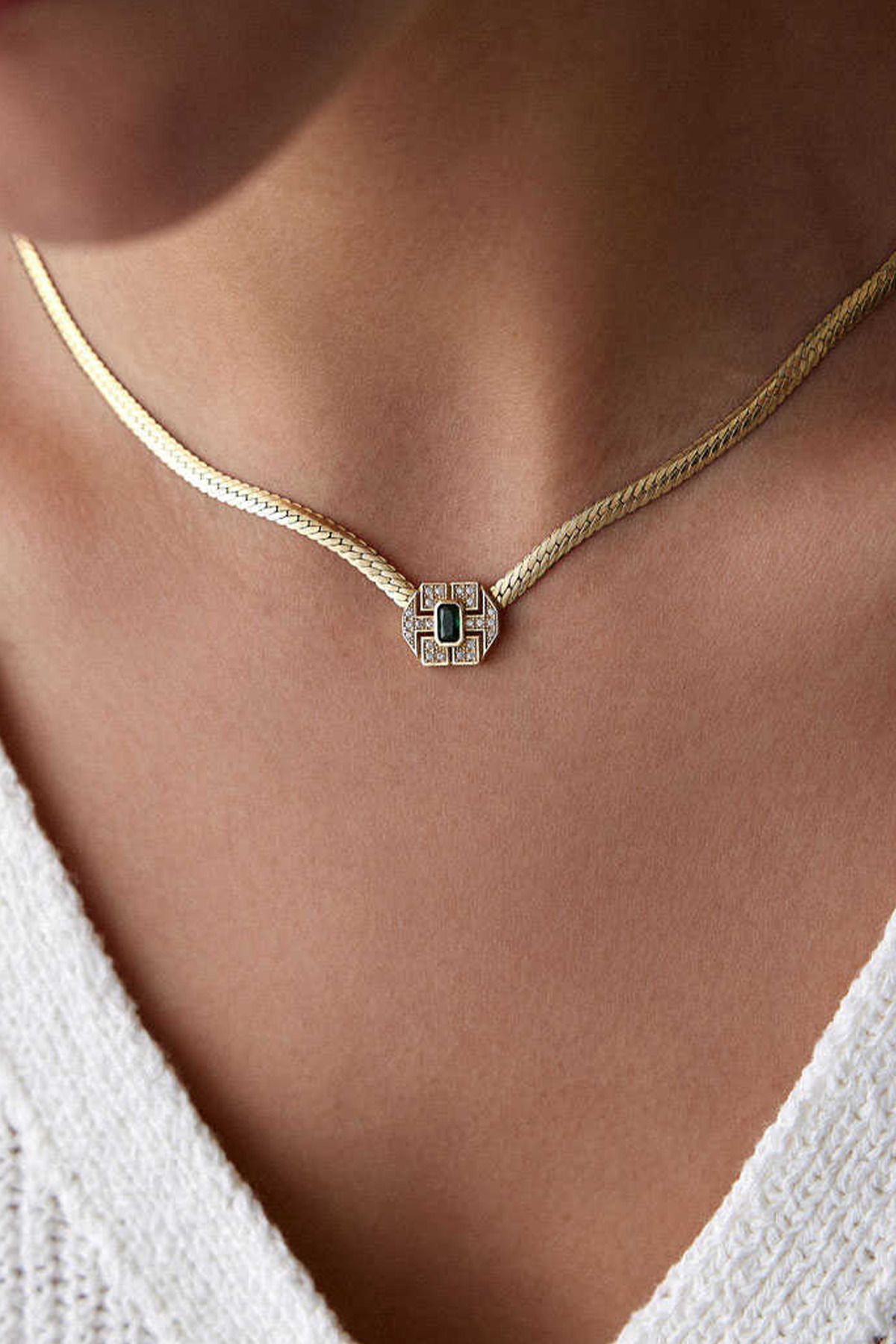 laria jewelry İtalyan Balık Sırtı Yılan Göz Kolye