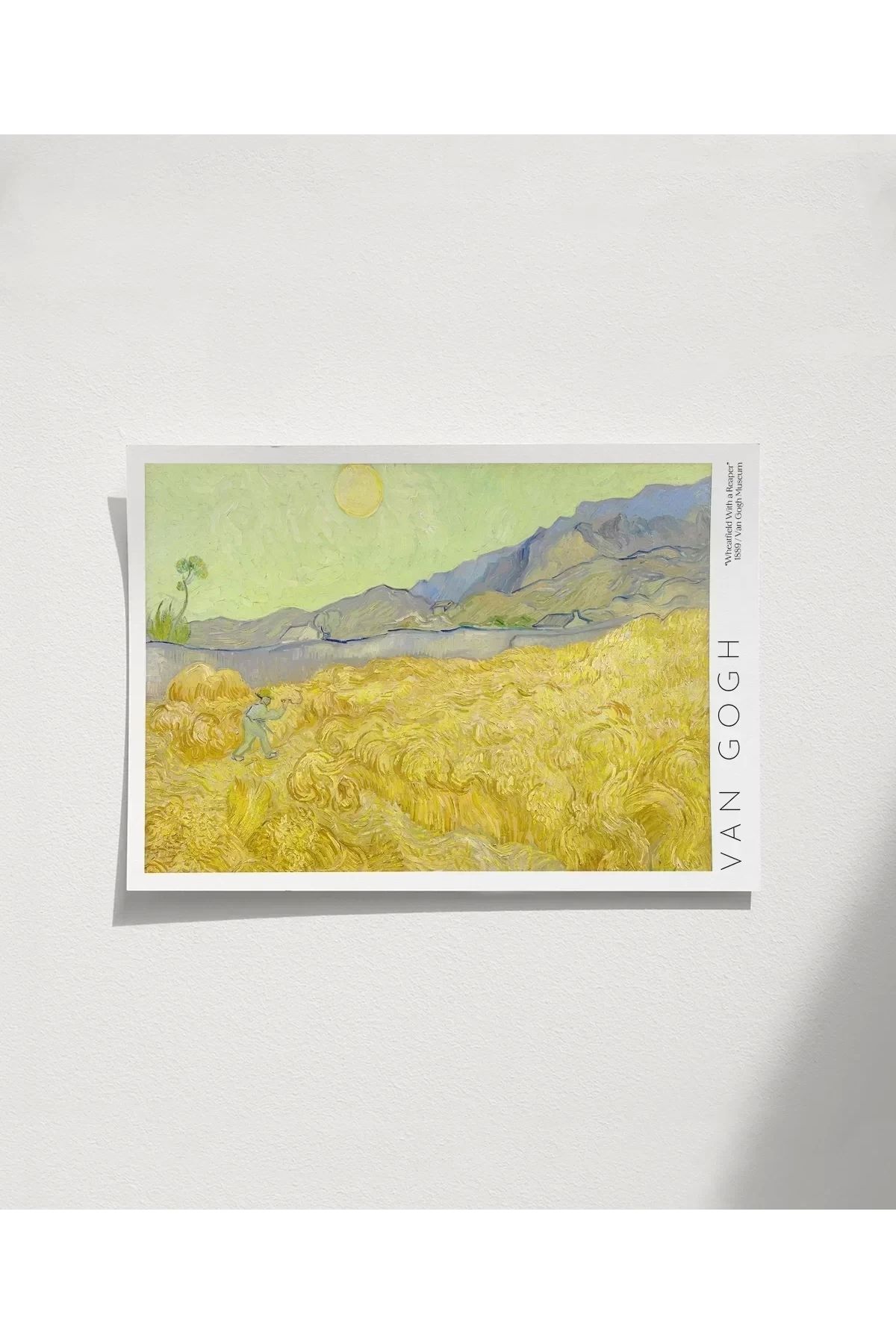 VOGLOO Çerçevesiz Poster Vincent Van Gogh Buğday Tarlası Ve Orakçı