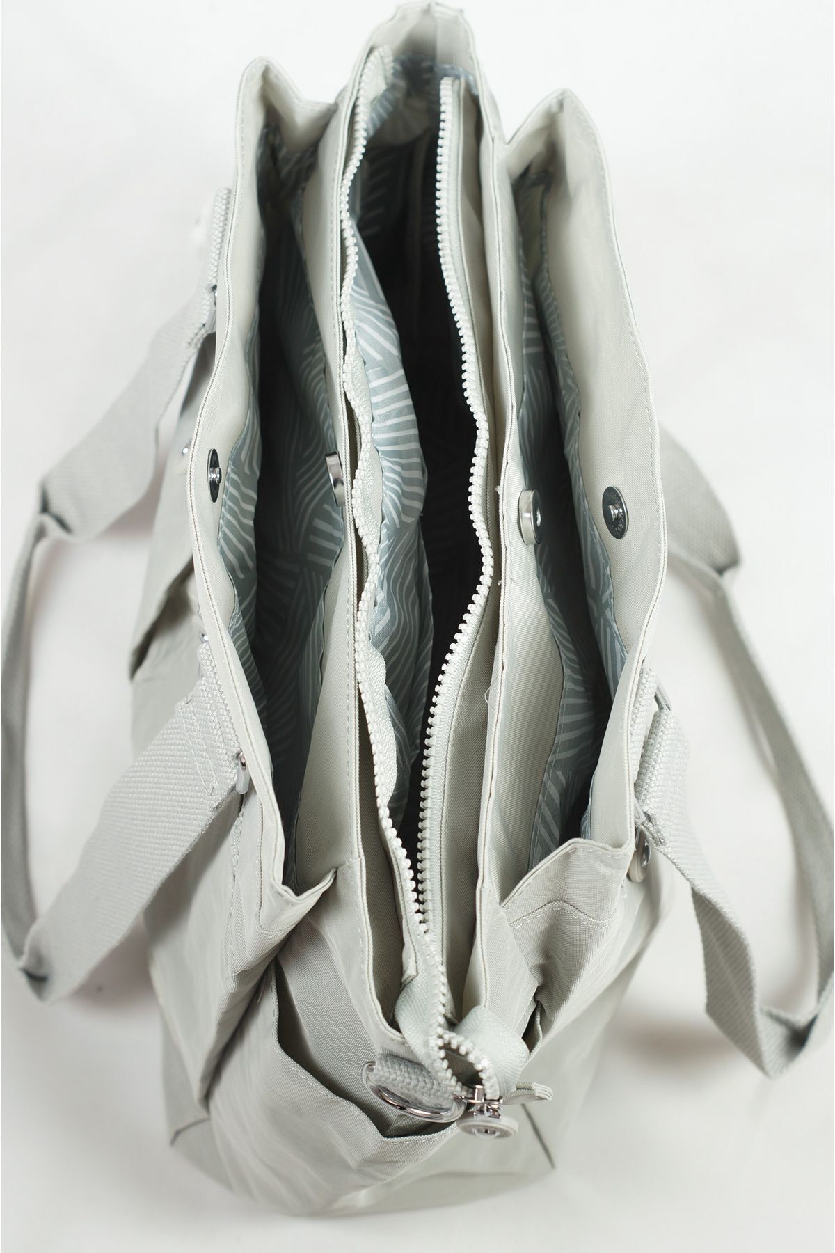 İMAKS-Large Size Gray 3026 Model Waterproof Crossbody Crinkle/Clinker Bag with Hand and Shoulder Arm Function 6