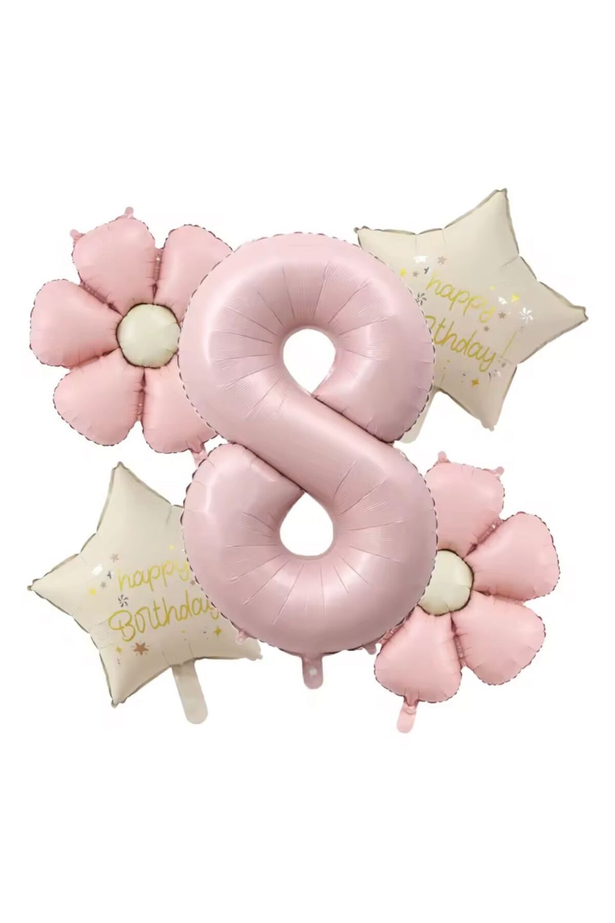 KBK MARKET Happy Birthday Pembe Folyo Balon Set