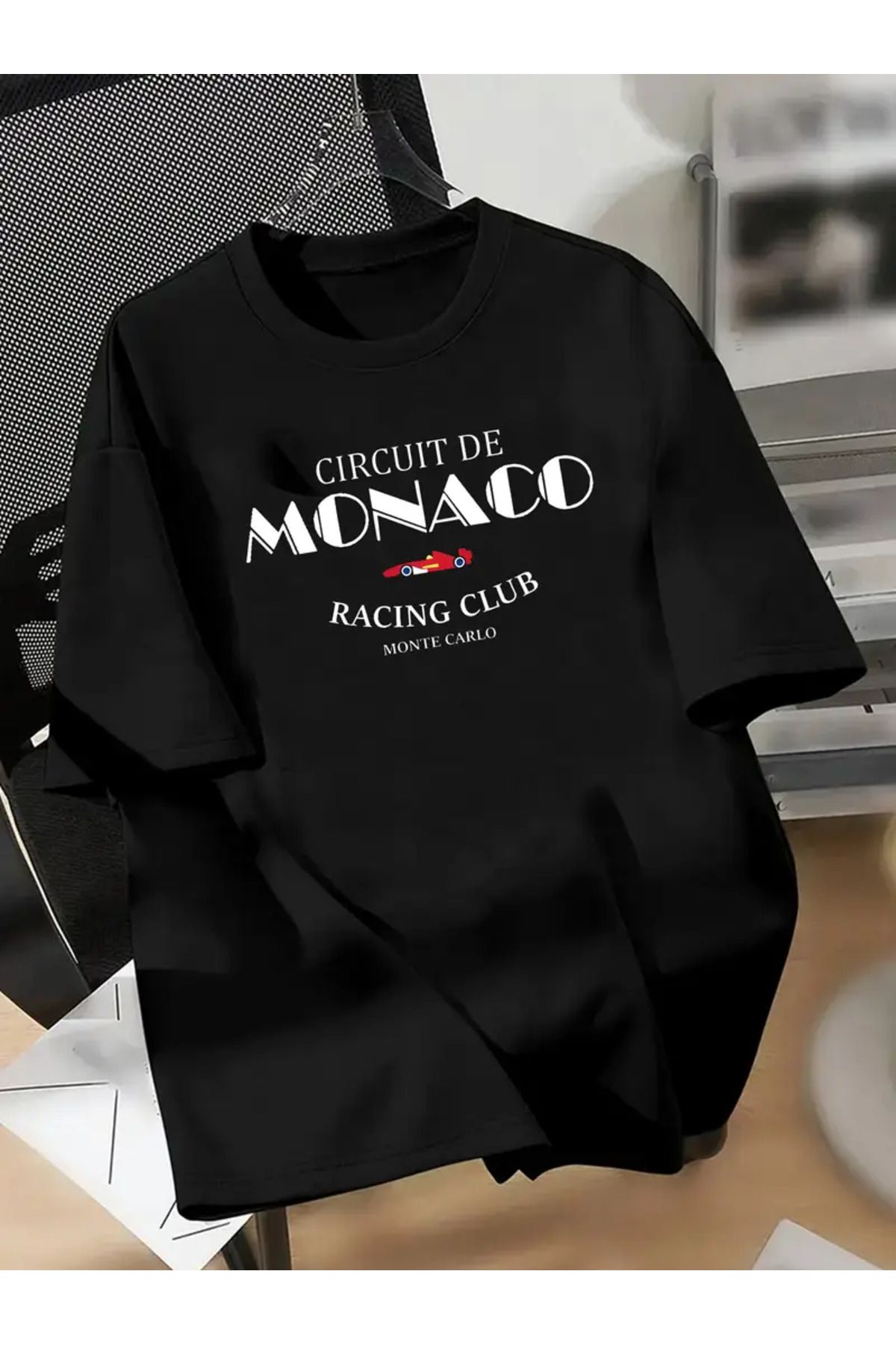 Racıng Unisex Monaco Racıng Baskılı Oversize Tişört-Unisex Oversize Racıng %100 Pamuklu Premium T-Shirt