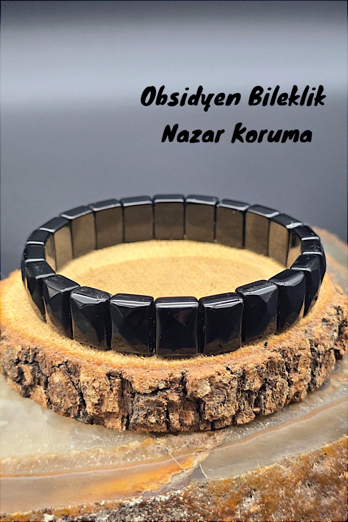 NBS Beautiful Naturel Stones Obsidyen Doğal Taş Bileklik Unisex ( Kaliteli AA ) ( Günlük , Spor , Klasik ,Hediyelik ) Trend