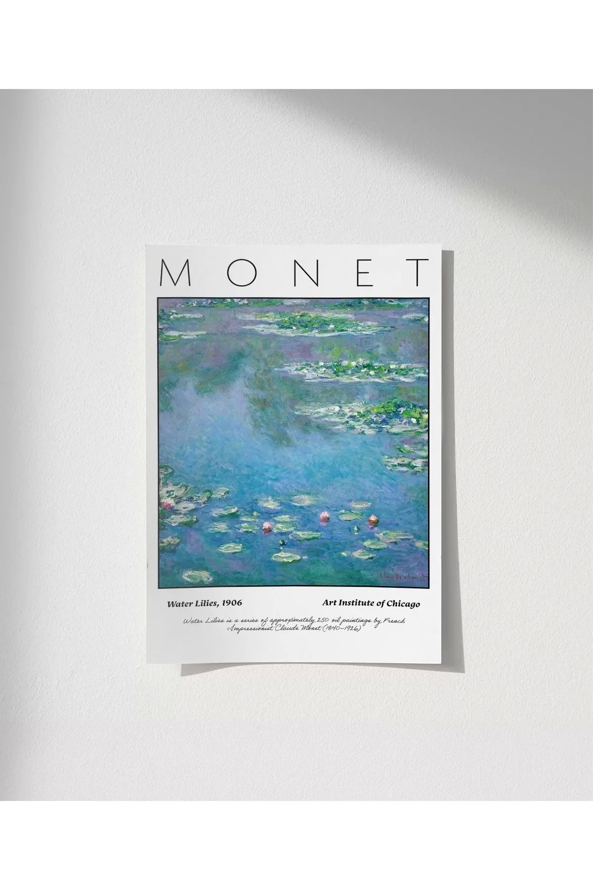 VOGLOO Çerçevesiz Poster Claude Monet Zambaklar (2)