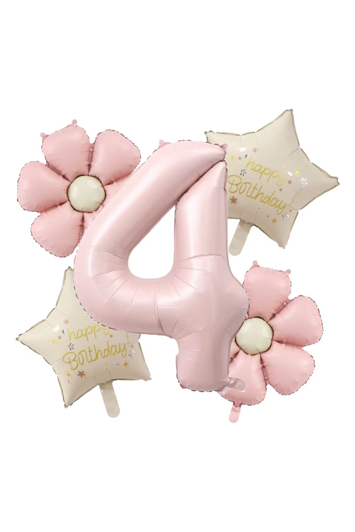 KBK MARKET Happy Birthday Pembe Folyo Balon Set