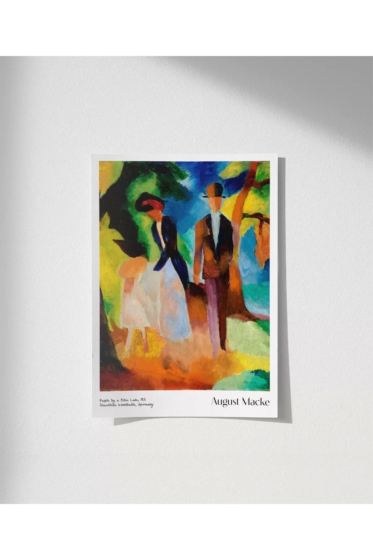 VOGLOO Çerçevesiz Poster August Macke Mavi Gölde İnsanlar