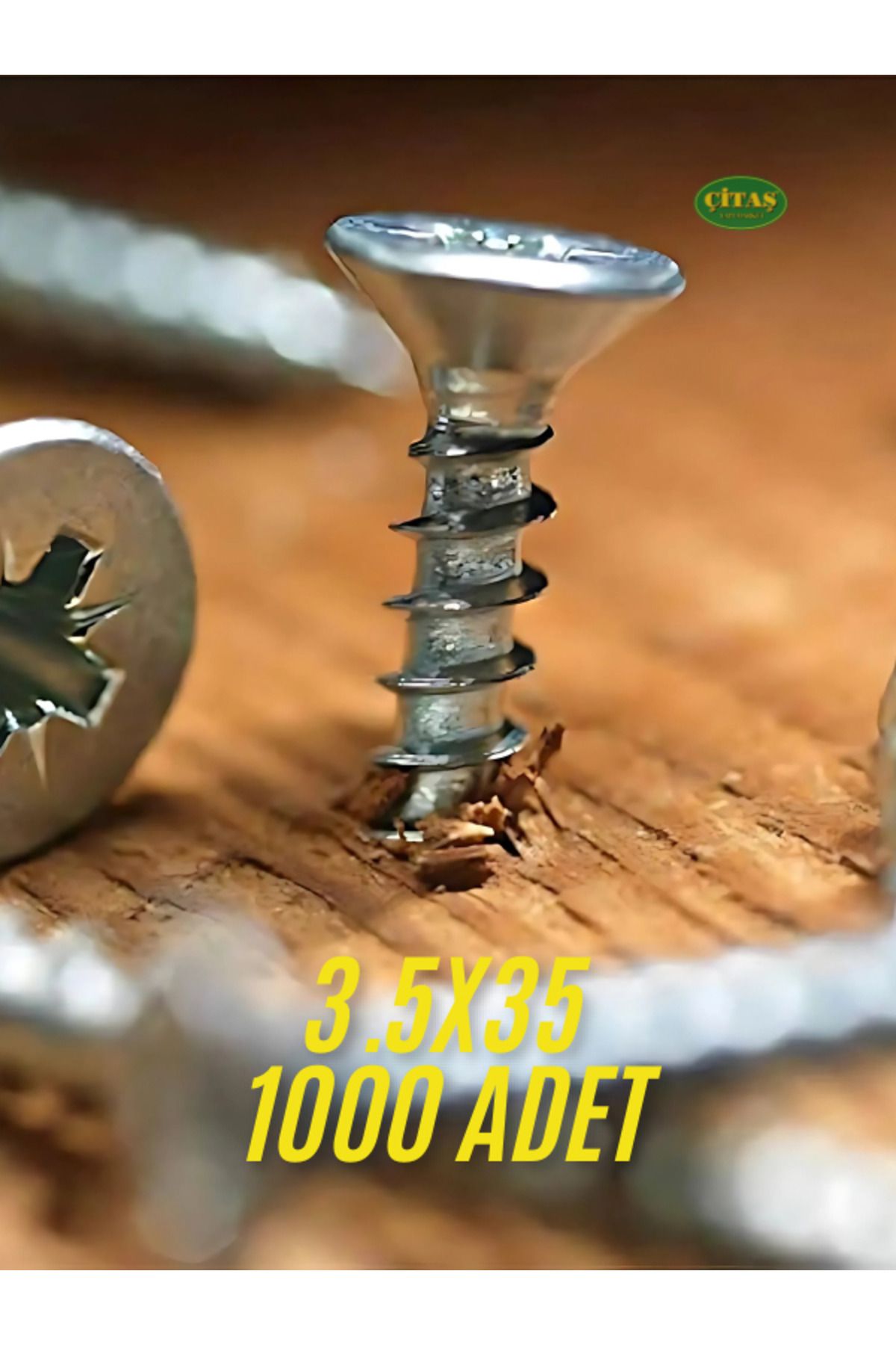 ÇİTAŞ 1000 ADET 3.5X35  AHŞAP-SUNTA VİDASI (3.5 CM UZUNLUK)