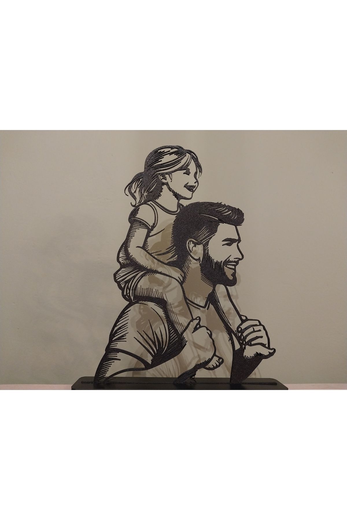 Günebakan Tasarım Baba Kız Line Art Dekoratif Ürün - Babalar günü hediyesi - Ofis hediyesi