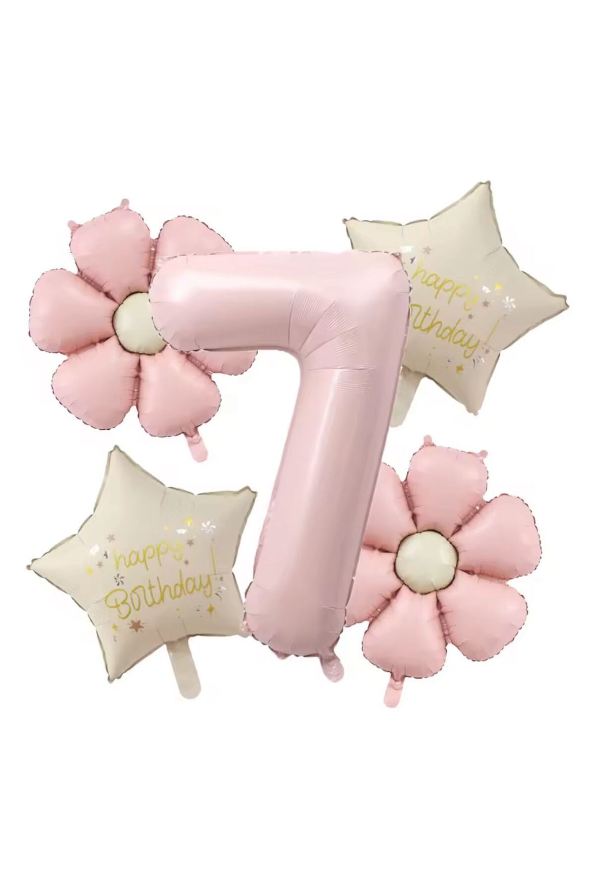 KBK MARKET Happy Birthday Pembe Folyo Balon Set