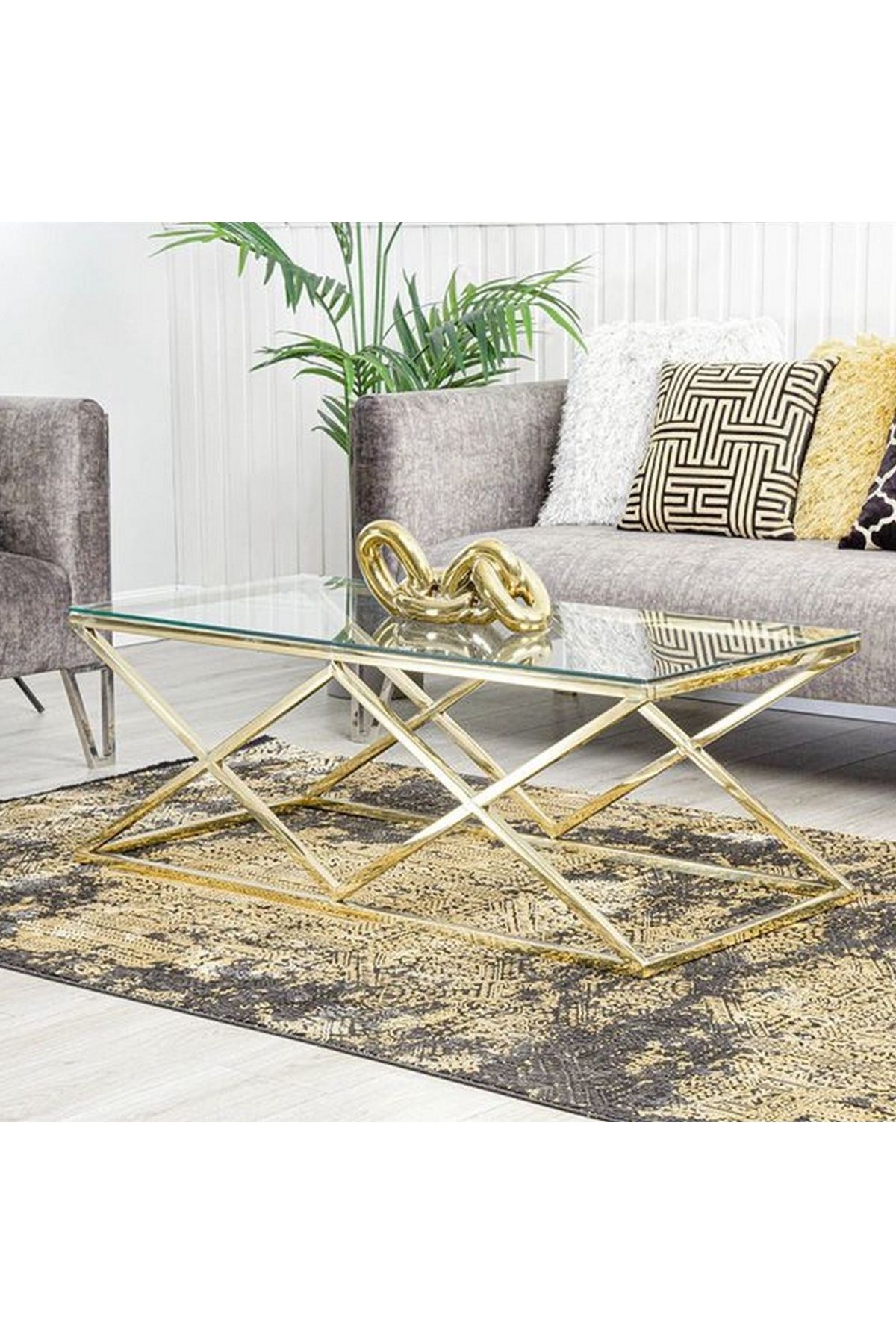 private house-Gold center service table (120*60) 2