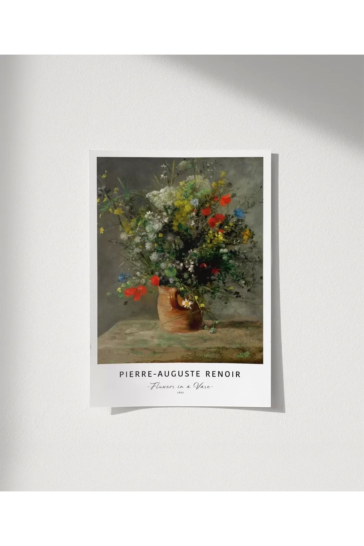VOGLOO Çerçevesiz Poster Pierre Auguste Renoir Vazoda Çiçekler