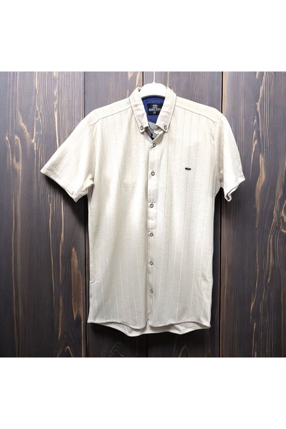 Butik Erkek Genç Pamuklu Kisa Kol Dar Kesim Gömlek Bayramlık Hediyelik Günlük