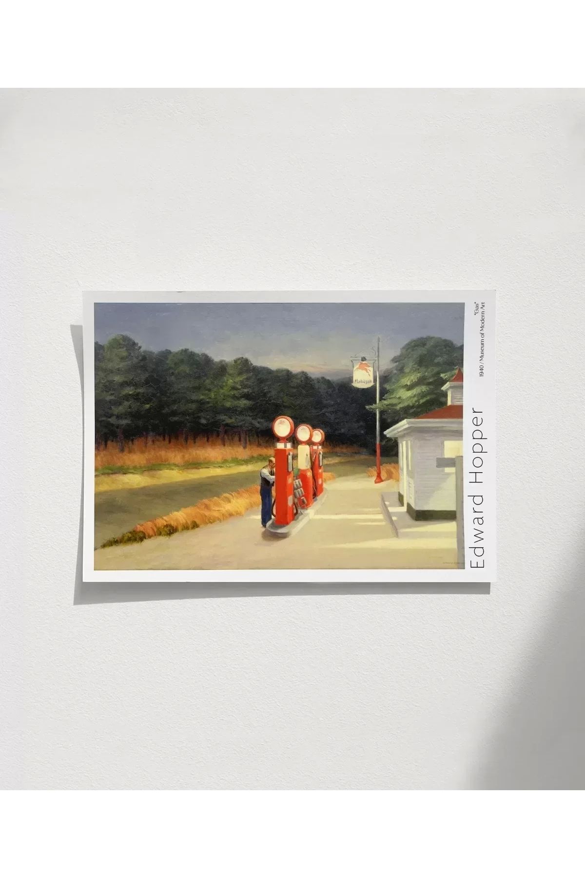 VOGLOO Çerçevesiz Poster Edward Hopper Gaz