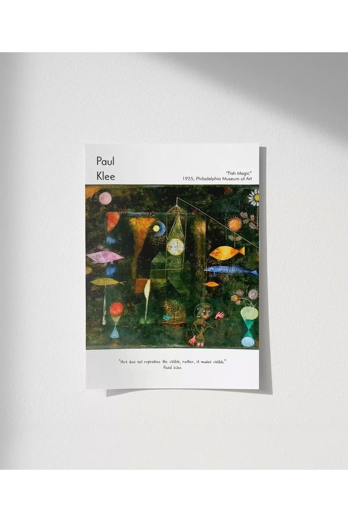 VOGLOO Çerçevesiz Poster Paul Klee Balık Büyüsü